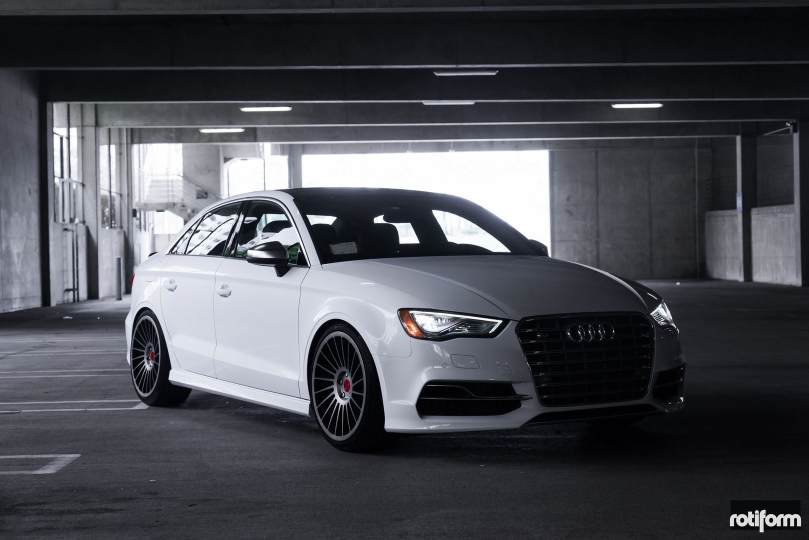 White Audi S3 with Custom DRL Headlights - Photo by Rotiform