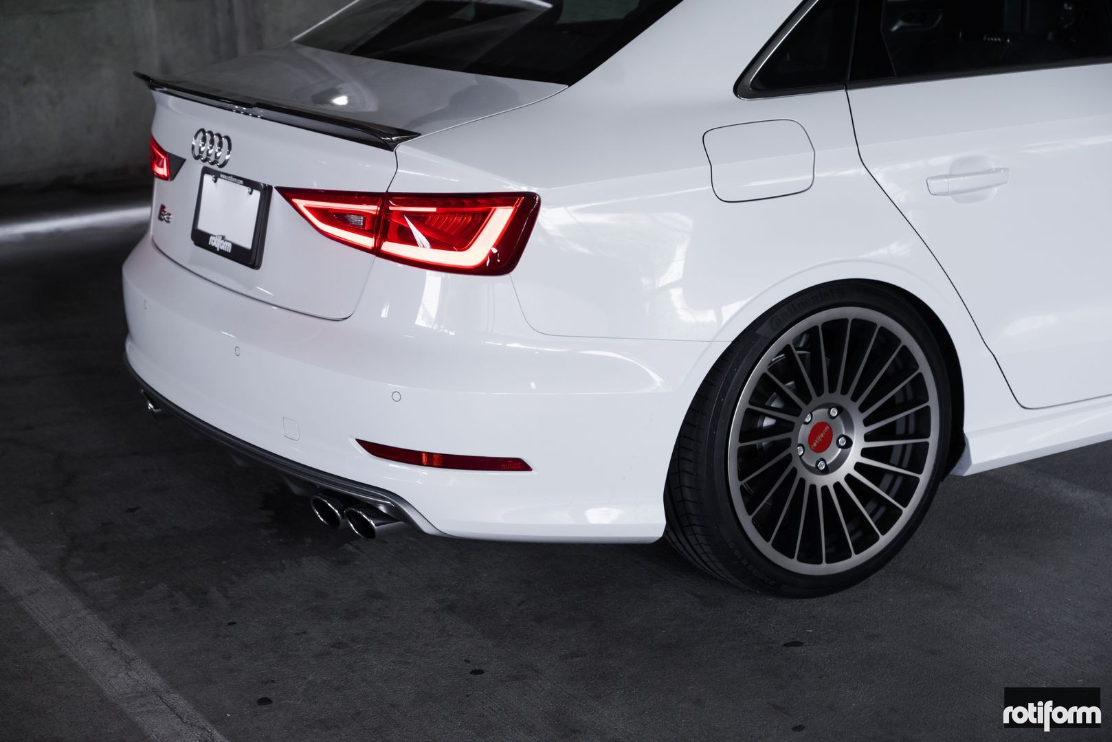 Custom White Audi S3 Rear Spoiler - Photo by Rotiform