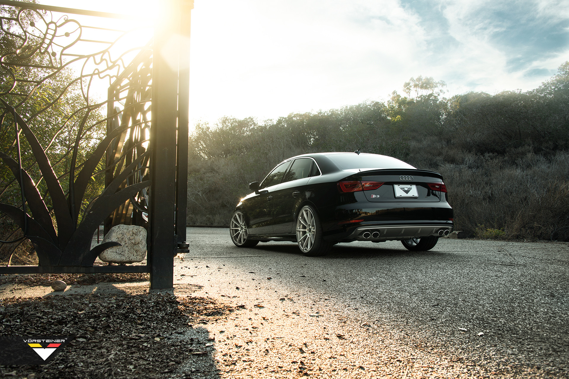 Black Audi S3 with Custom Silver Vorsteiner Wheels - Photo by Vorstiner