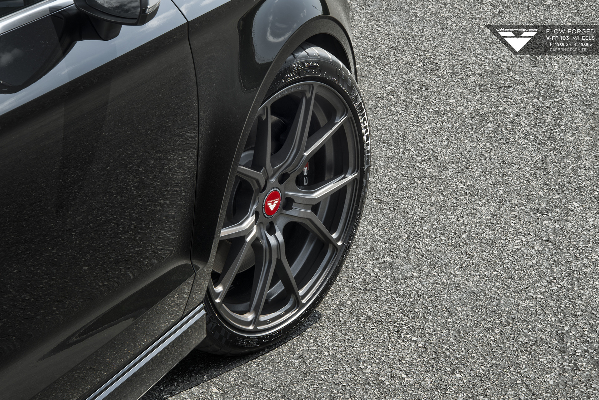 Carbon Graphine Vorsteiner Rims on Black Audi S3 - Photo by Vorstiner