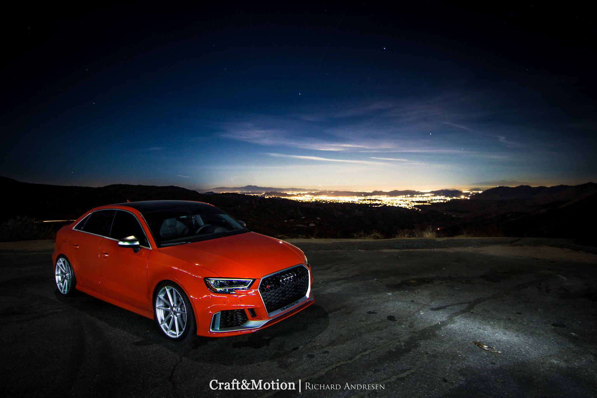 Custom DRL-Bar Headlights on Red Audi S3 - Photo by TSW Alloy Wheels