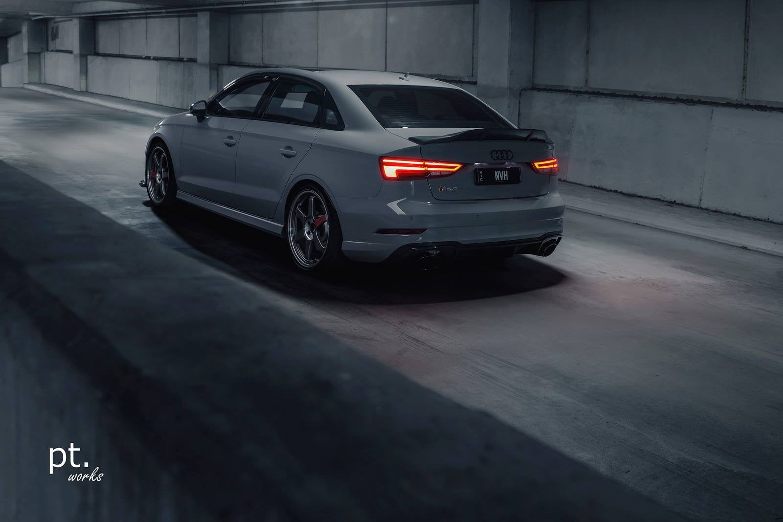 Custom Style Rear Spoiler on Gray Audi S3 - Photo by PT works