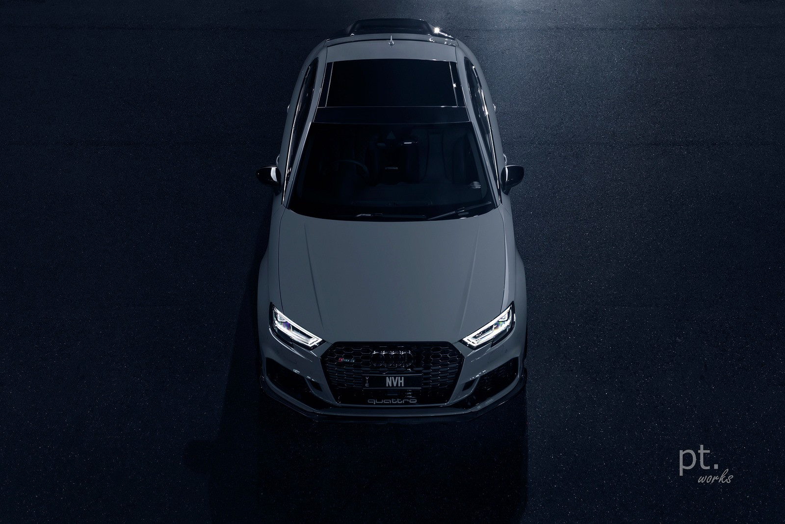 Custom Front Lip on Gray Audi S3 - Photo by PT works
