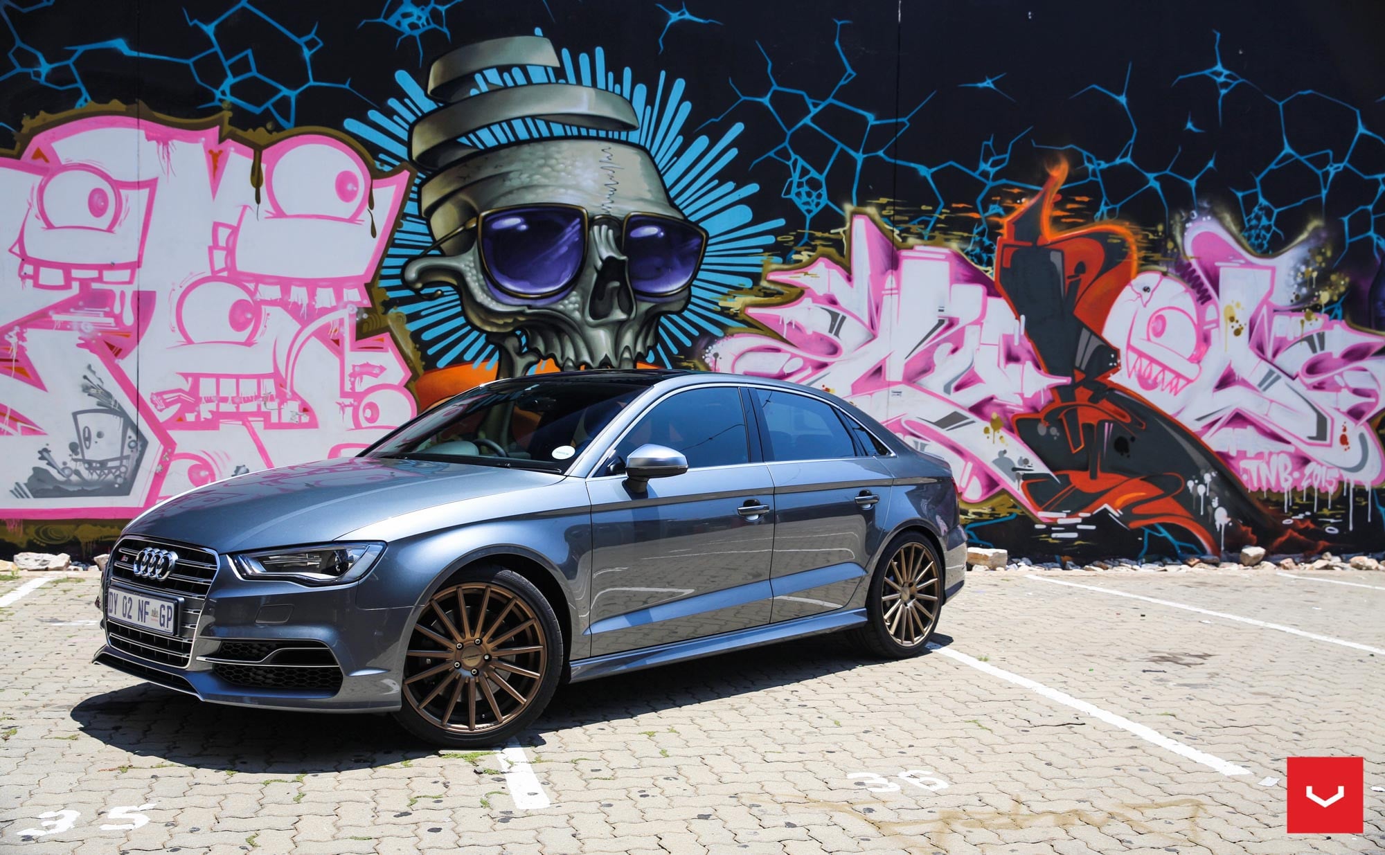 Audi S3 Sedan on Vossen VFS2 Satin Bronze Wheels - Photo by Vossen