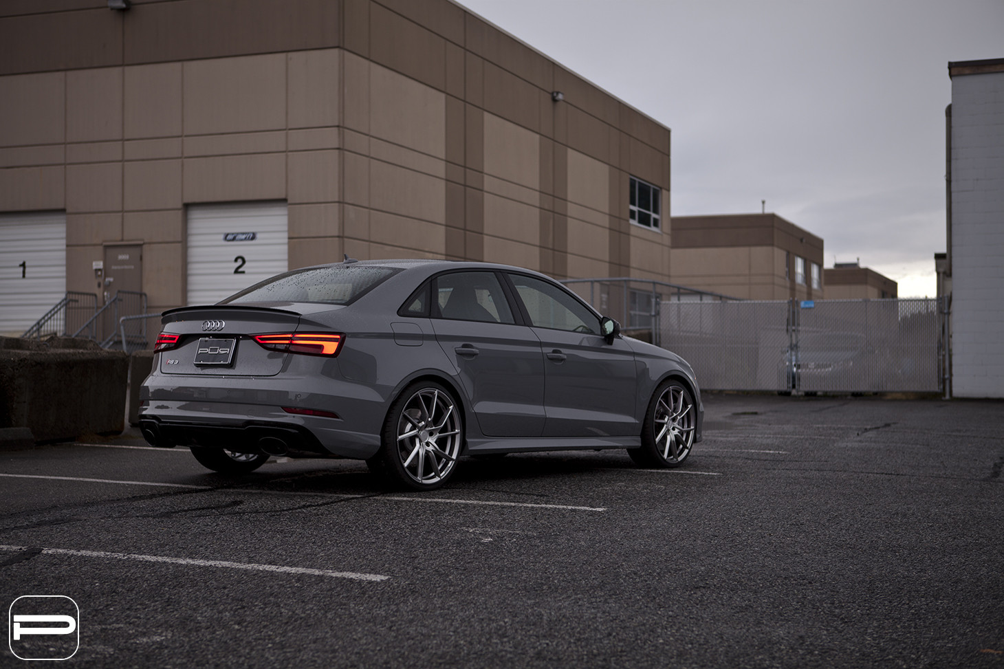 Rear Lip Spoiler on Gray Audi S3 - Photo by PUR Wheels