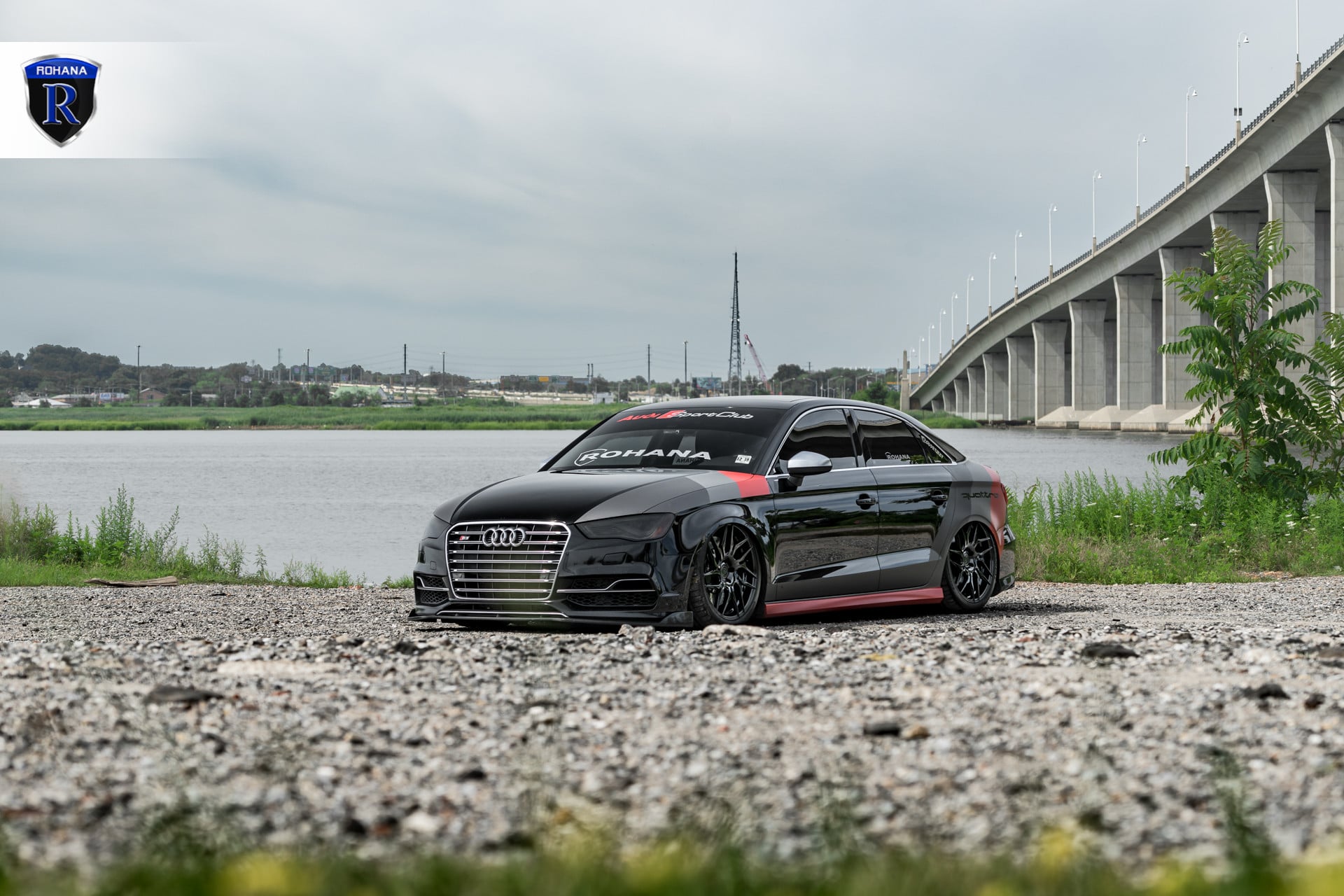 Black Audi S3 with Chrome Billet Grille - Photo by Rohana Wheels