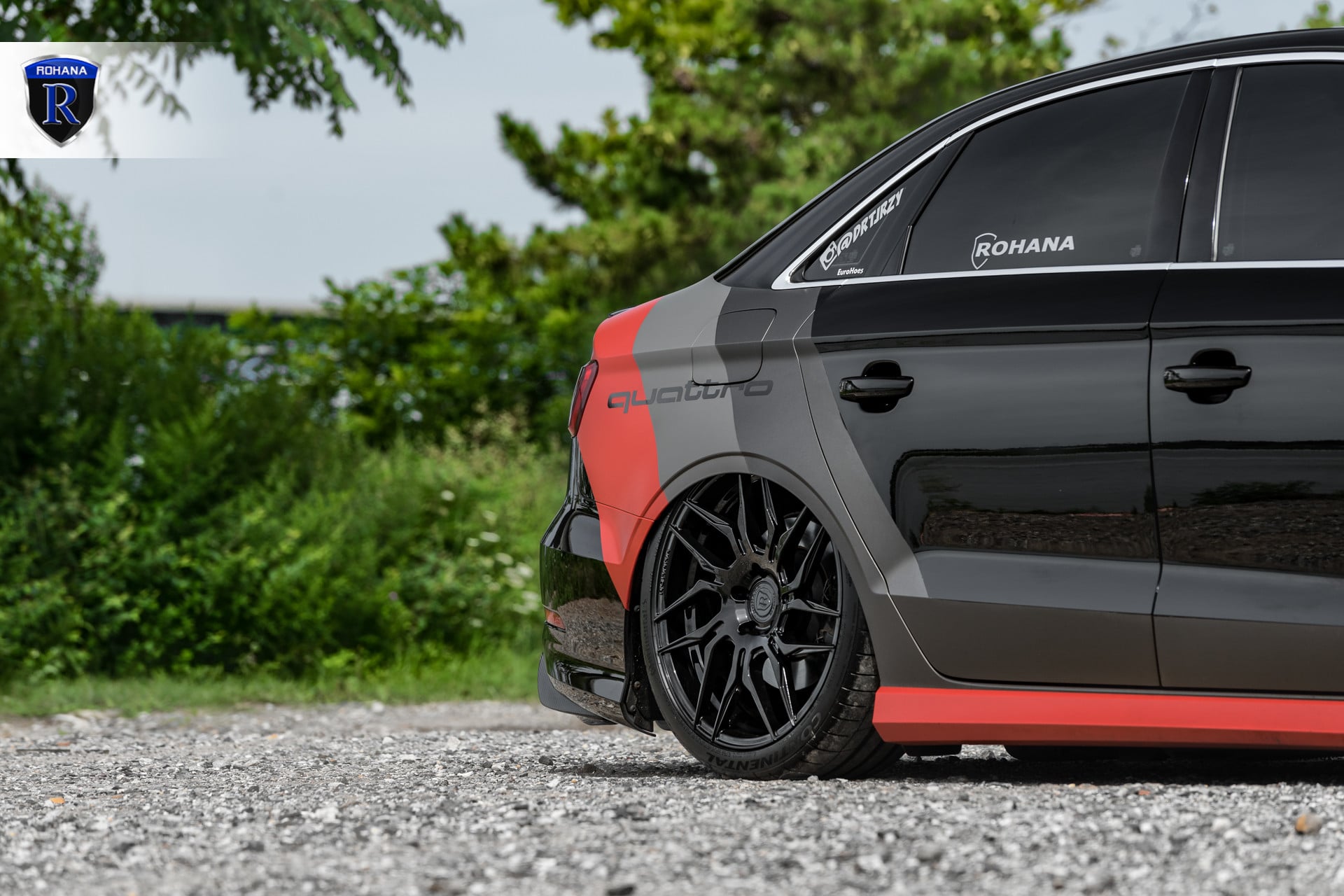 Black Audi S3 on Continental Tires - Photo by Rohana Wheels