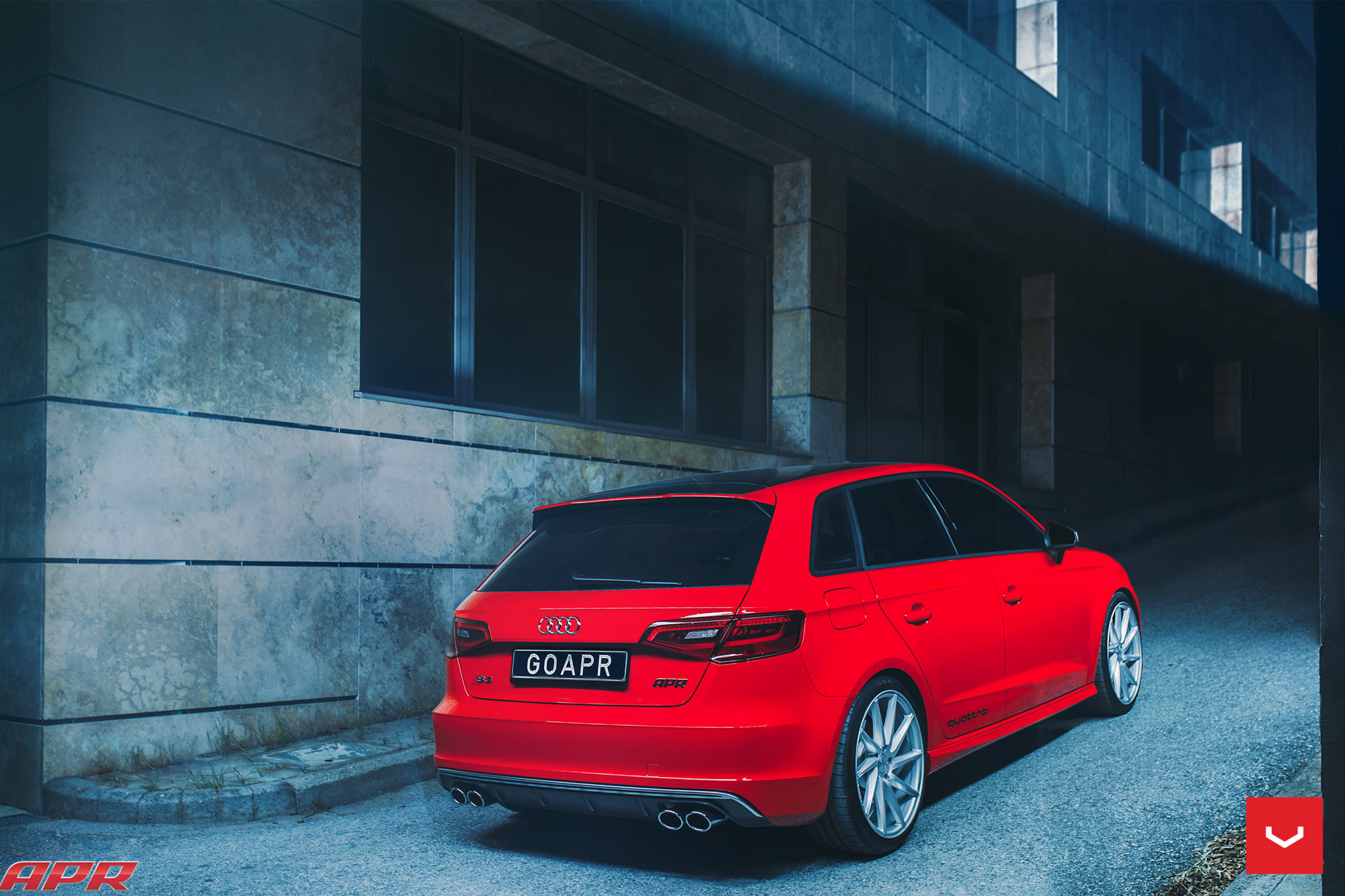 Red Audi S3 Quattro with Custom Tailights - Photo by Vossen