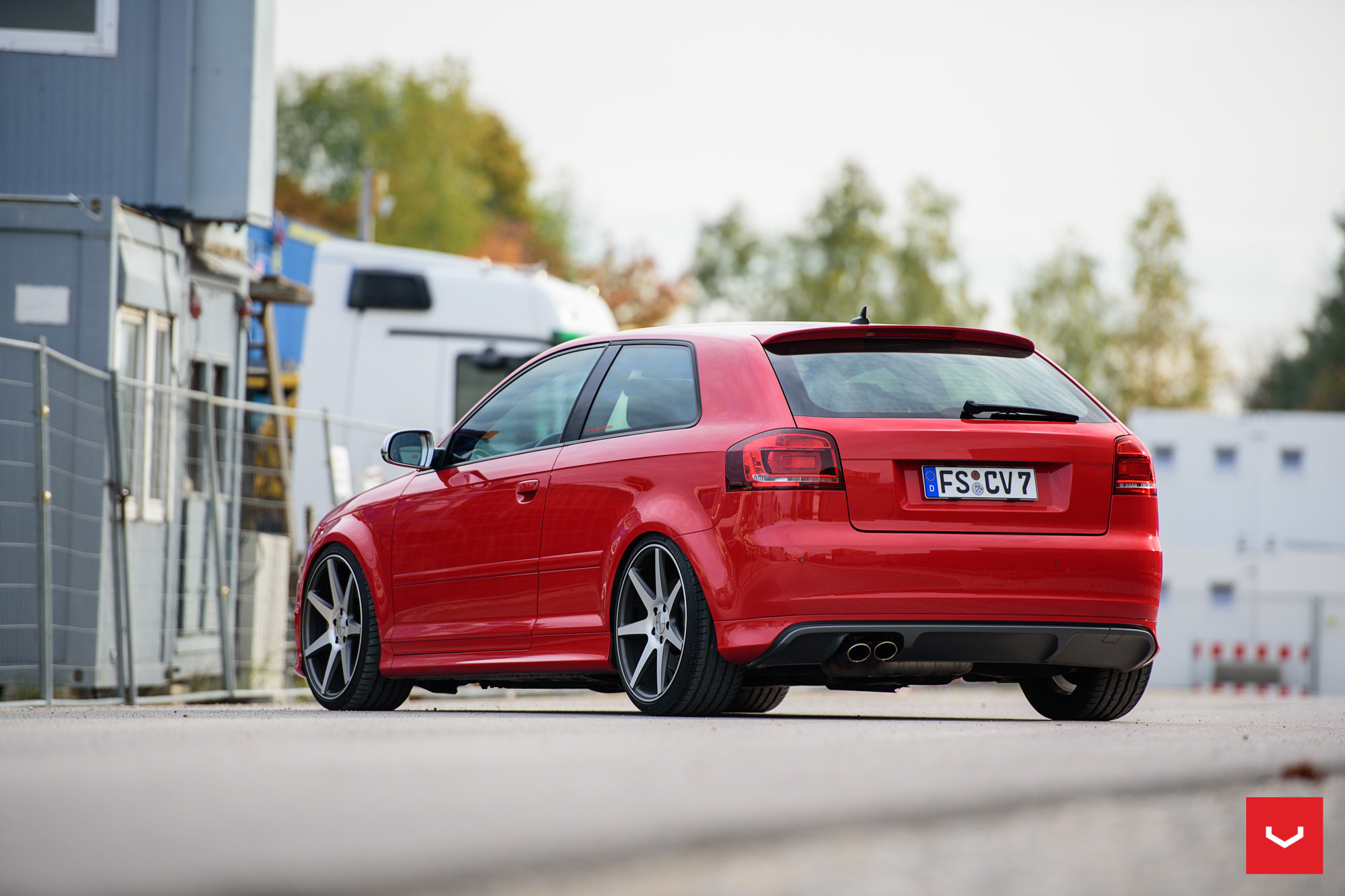 Roofline Spoiler on Red Audi S3 - Photo by Vossen