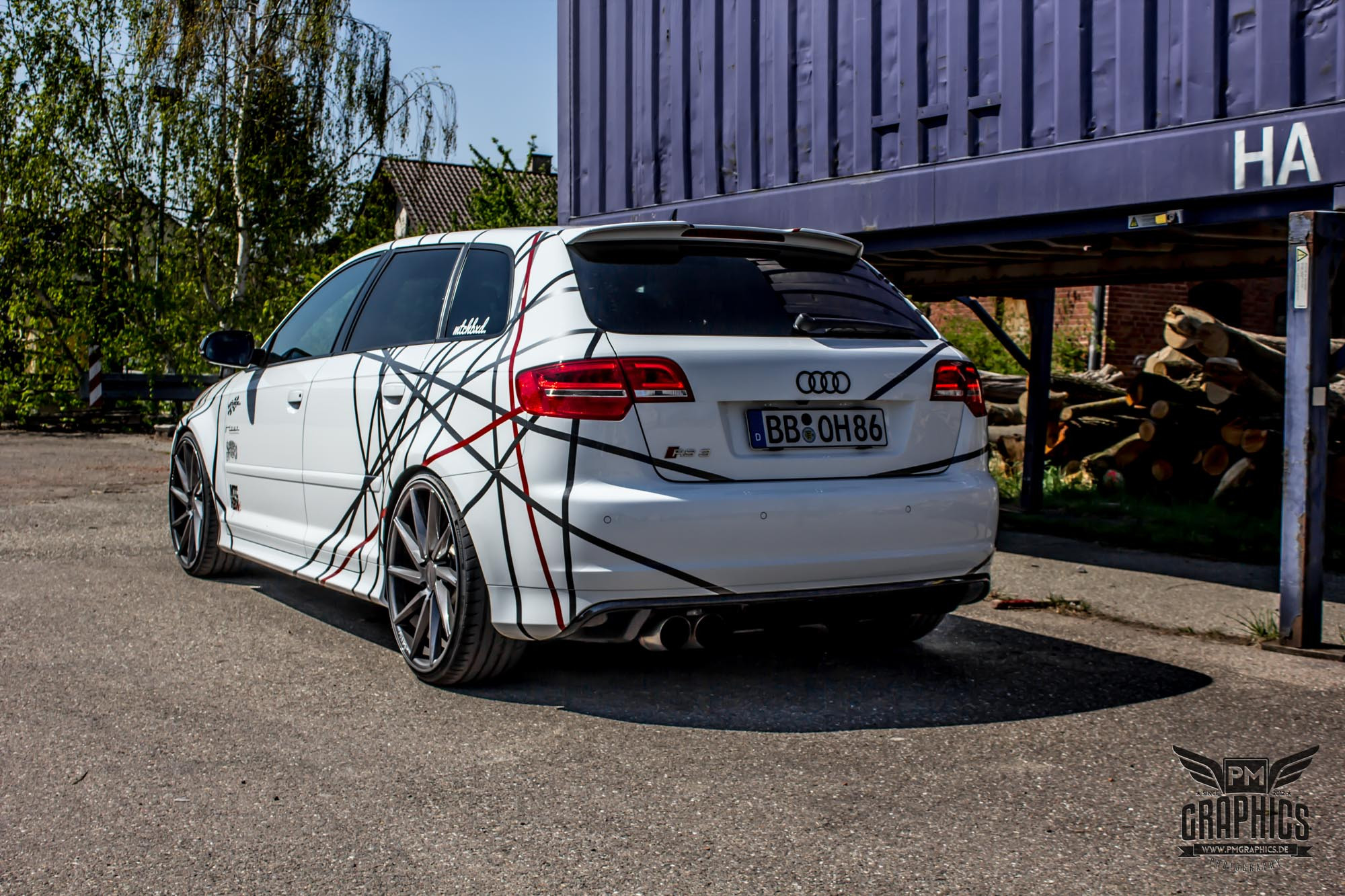 Roofline Spoiler with Light on White Audi S3 - Photo by Vossen
