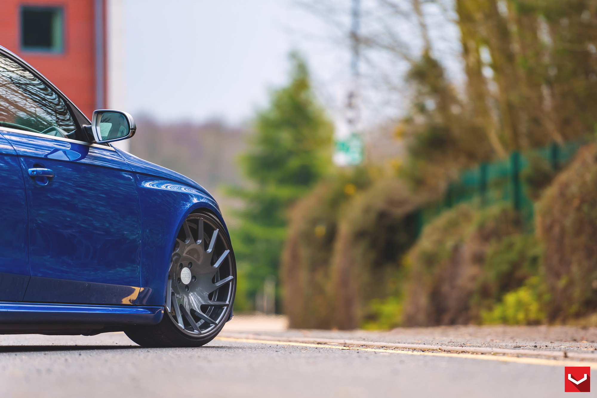 VLE Series Gunmetal Vossen Wheels on Blue Audi S4 - Photo by Vossen