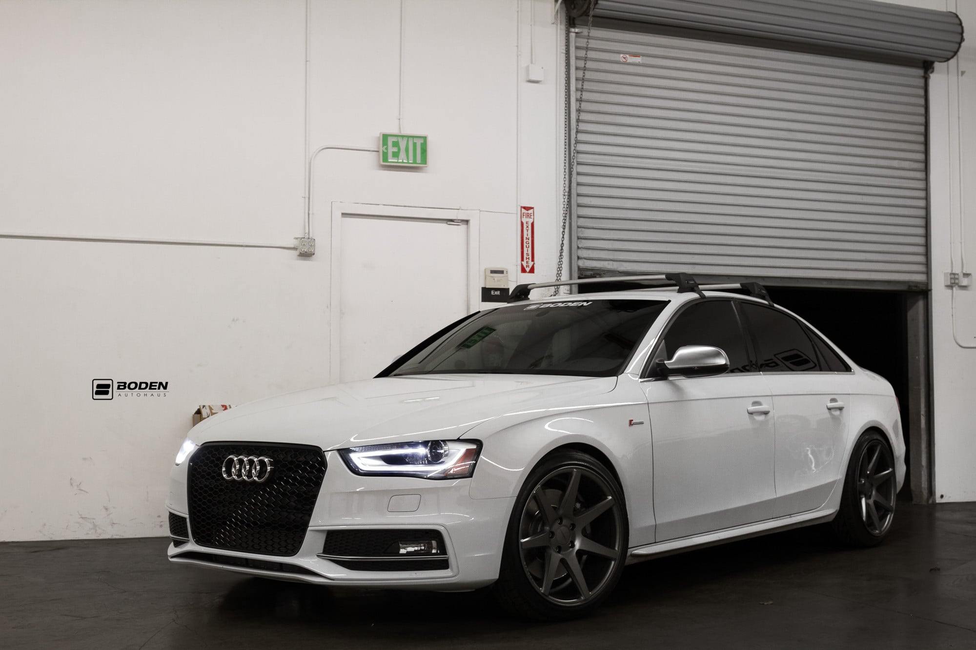 White Audi S4 with Roof Rack - Photo by Vossen