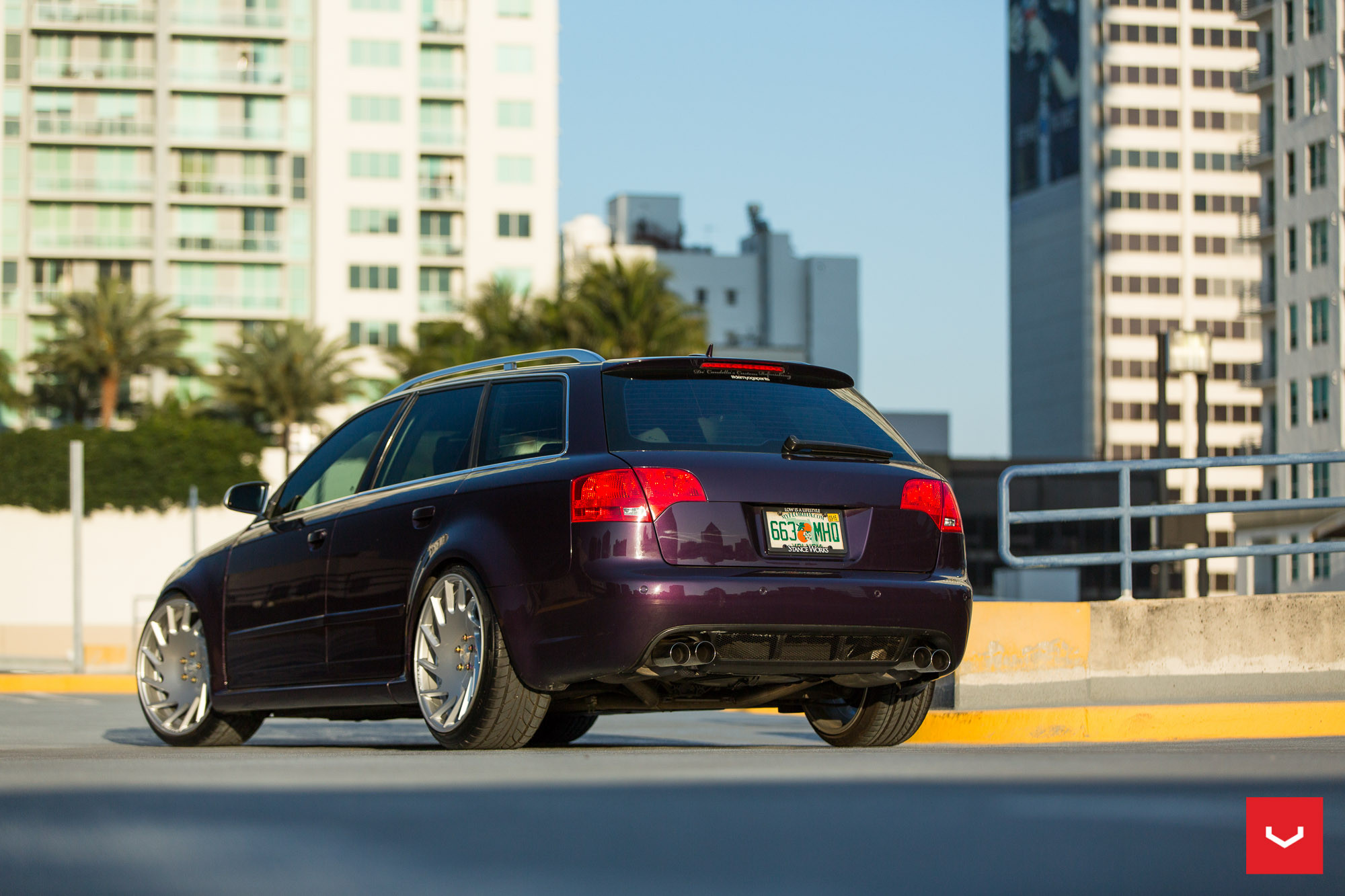 Purple Audi S4 with Roofline Spoiler - Photo by Vossen