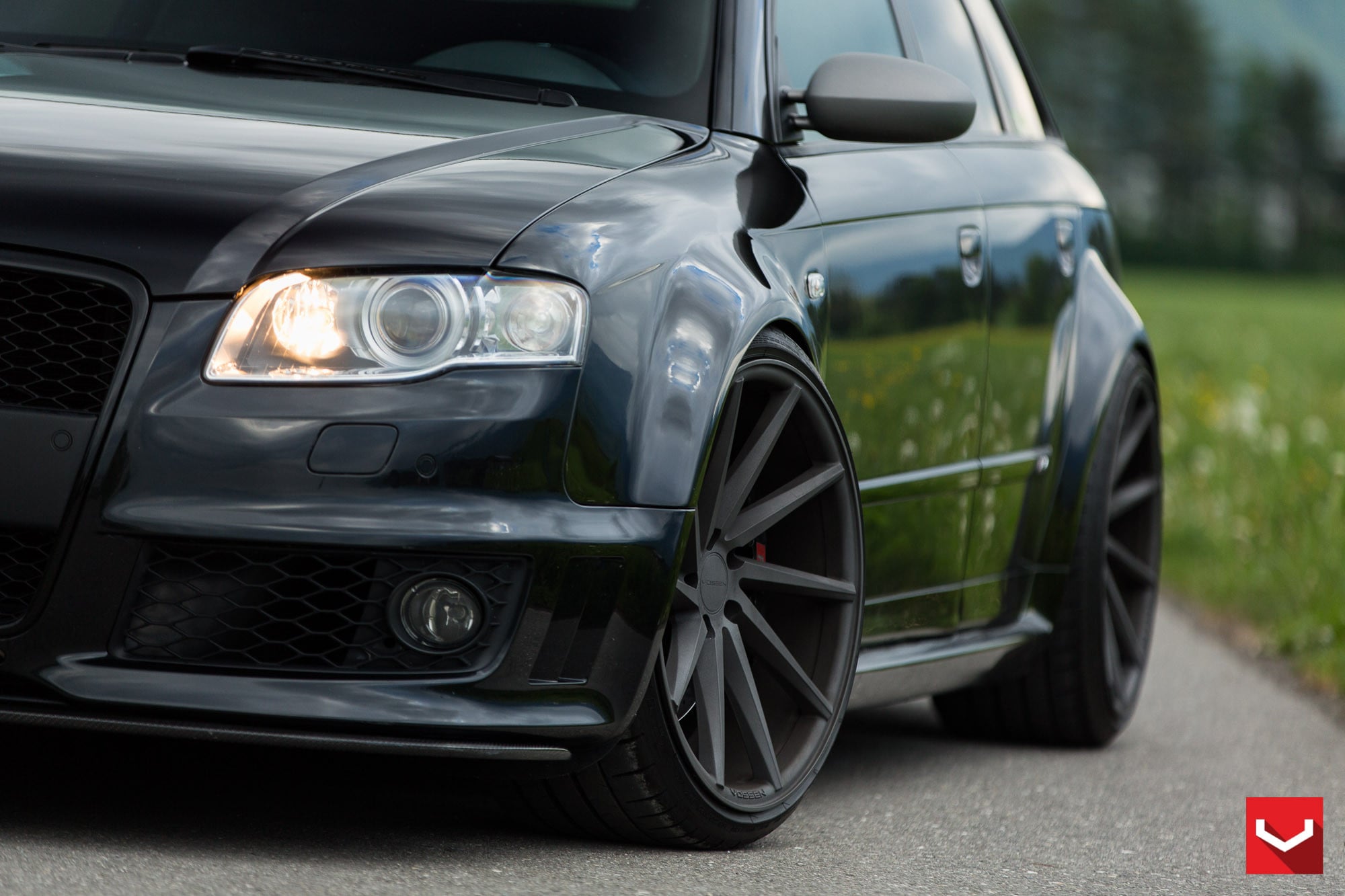 Black Matte CVT Vossen Wheels on Audi S4 - Photo by Vossen