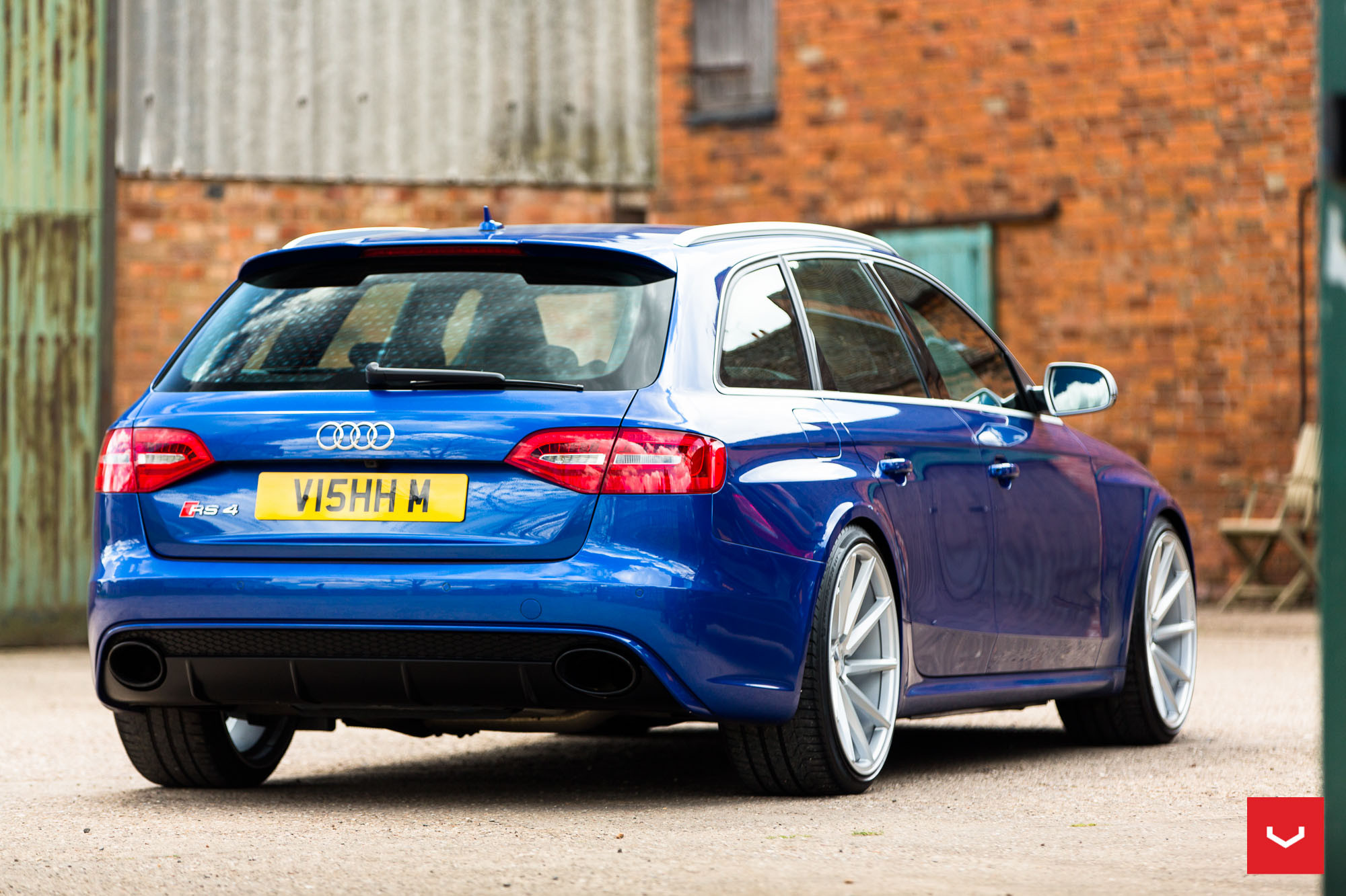 Aftermarket Red Taillights on Blue Audi S4 - Photo by Vossen