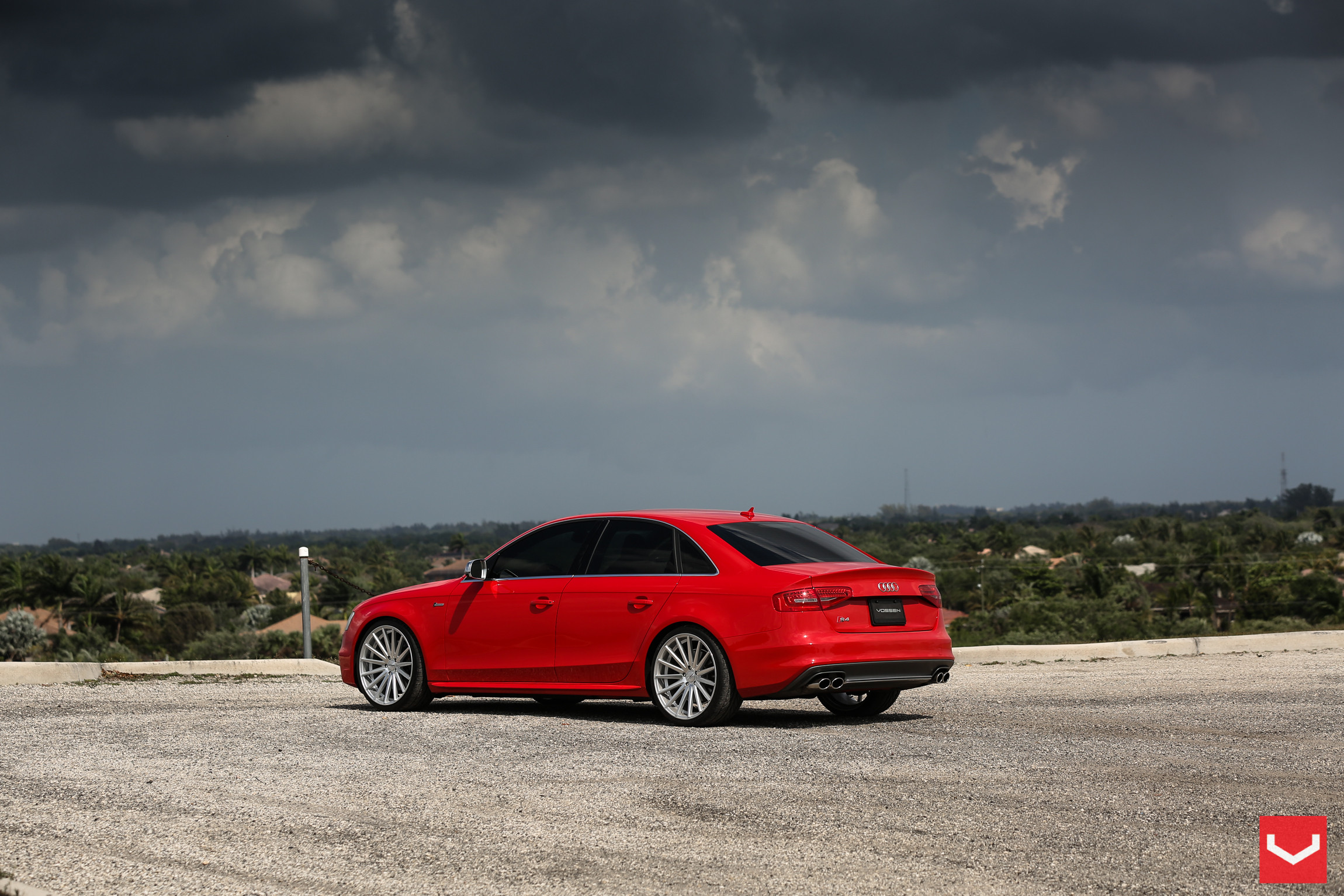 Red Audi S4 with Custom LED Taillights - Photo by Vossen