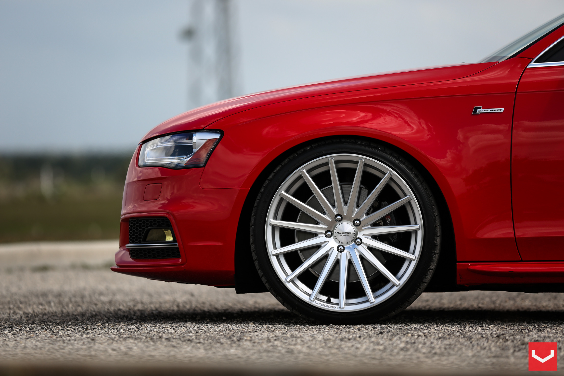 Red Audi S4 with Custom Chrome CV Vossen Rims - Photo by Vossen