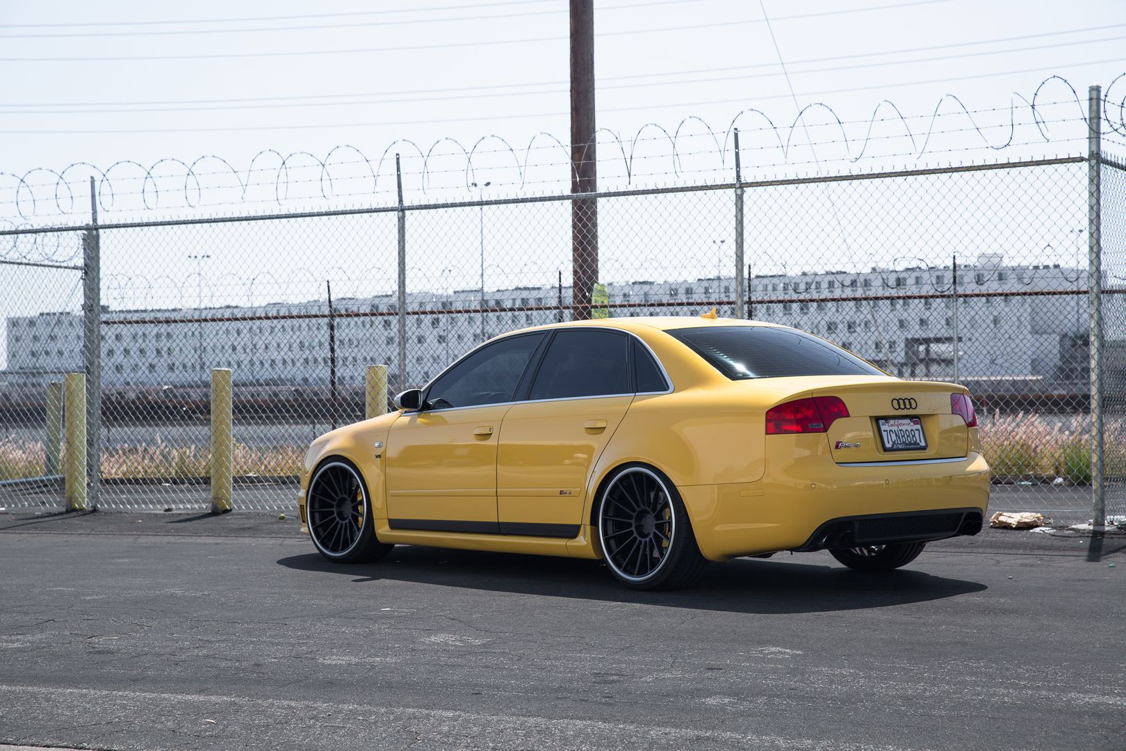 Satin Black Rotiform Wheels on Yellow Audi S4 - Photo by Rotiform
