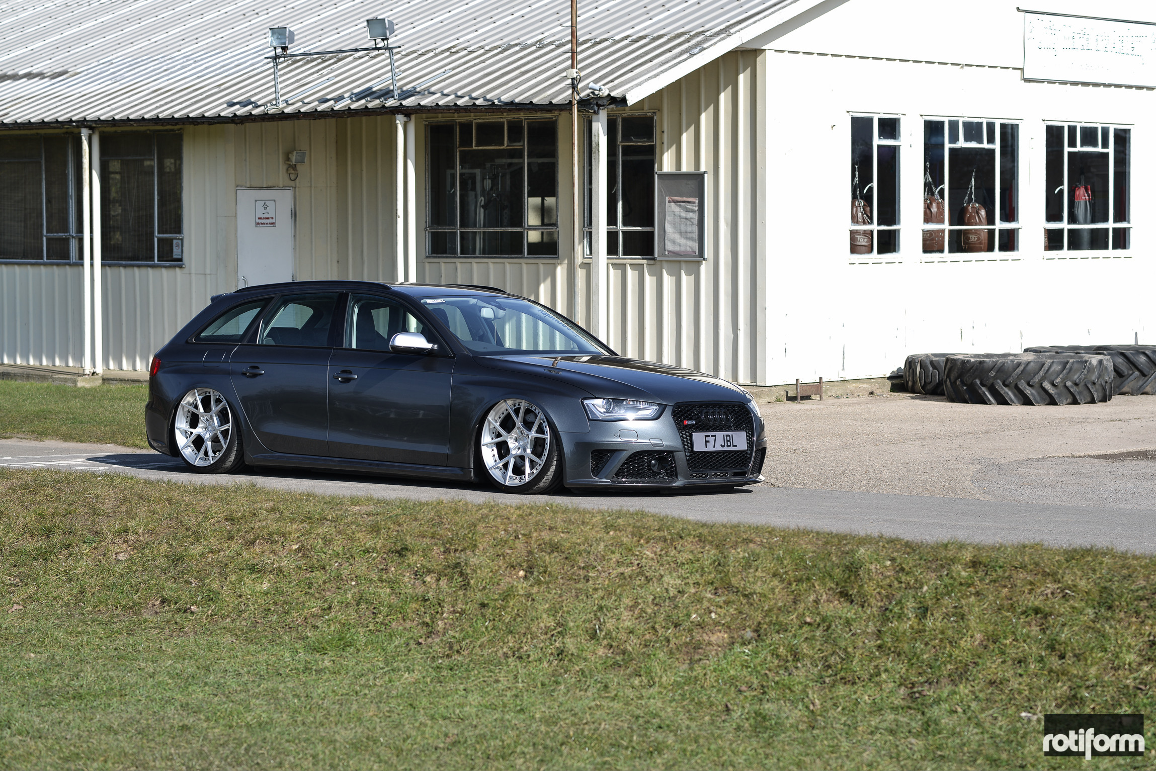 Gray Metallic Audi S4 with Custom Chrome Rotiform Rims - Photo by Rotiform