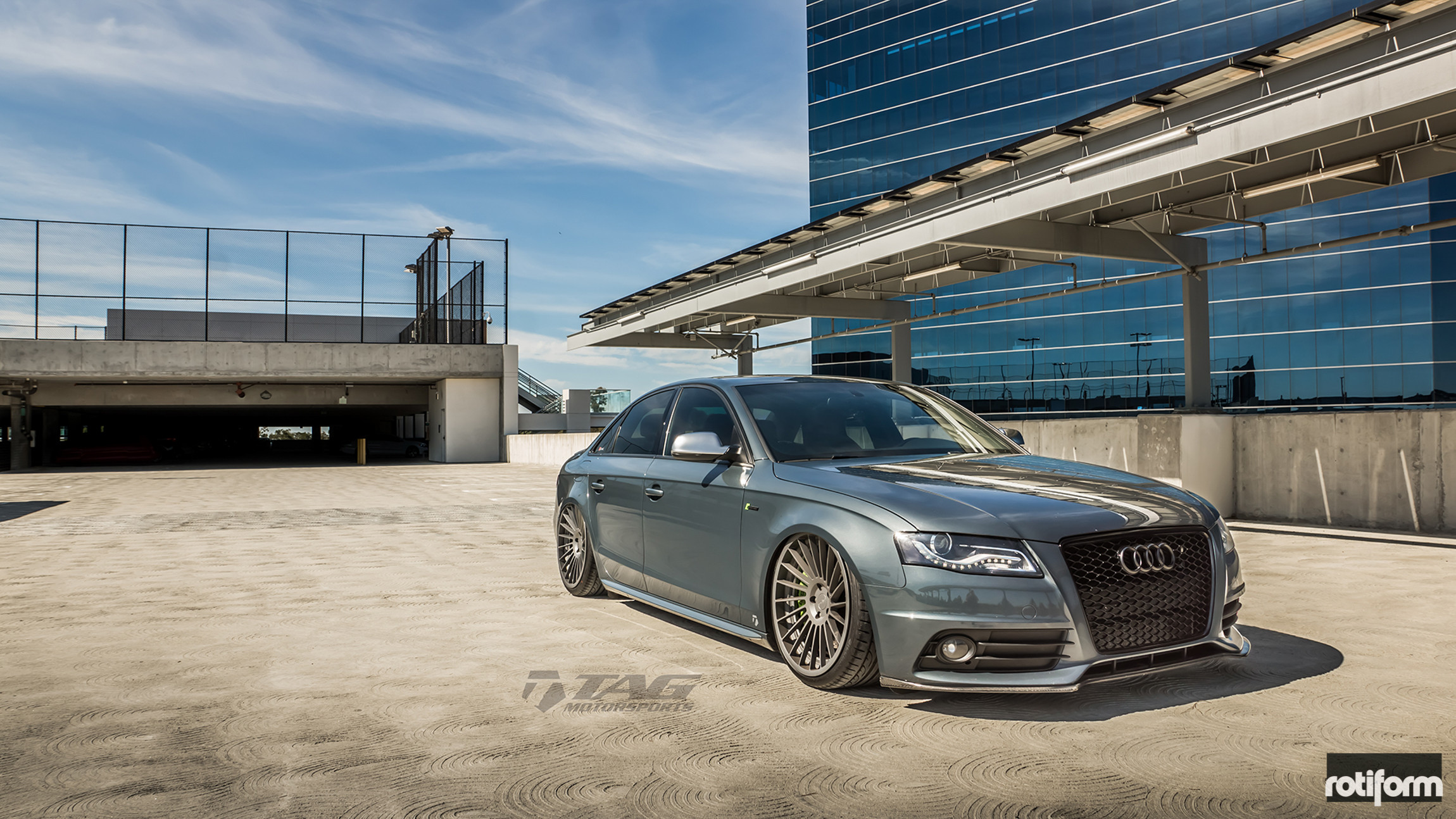 Metallic Audi S4 with Custom Mesh Grille - Photo by Rotiform