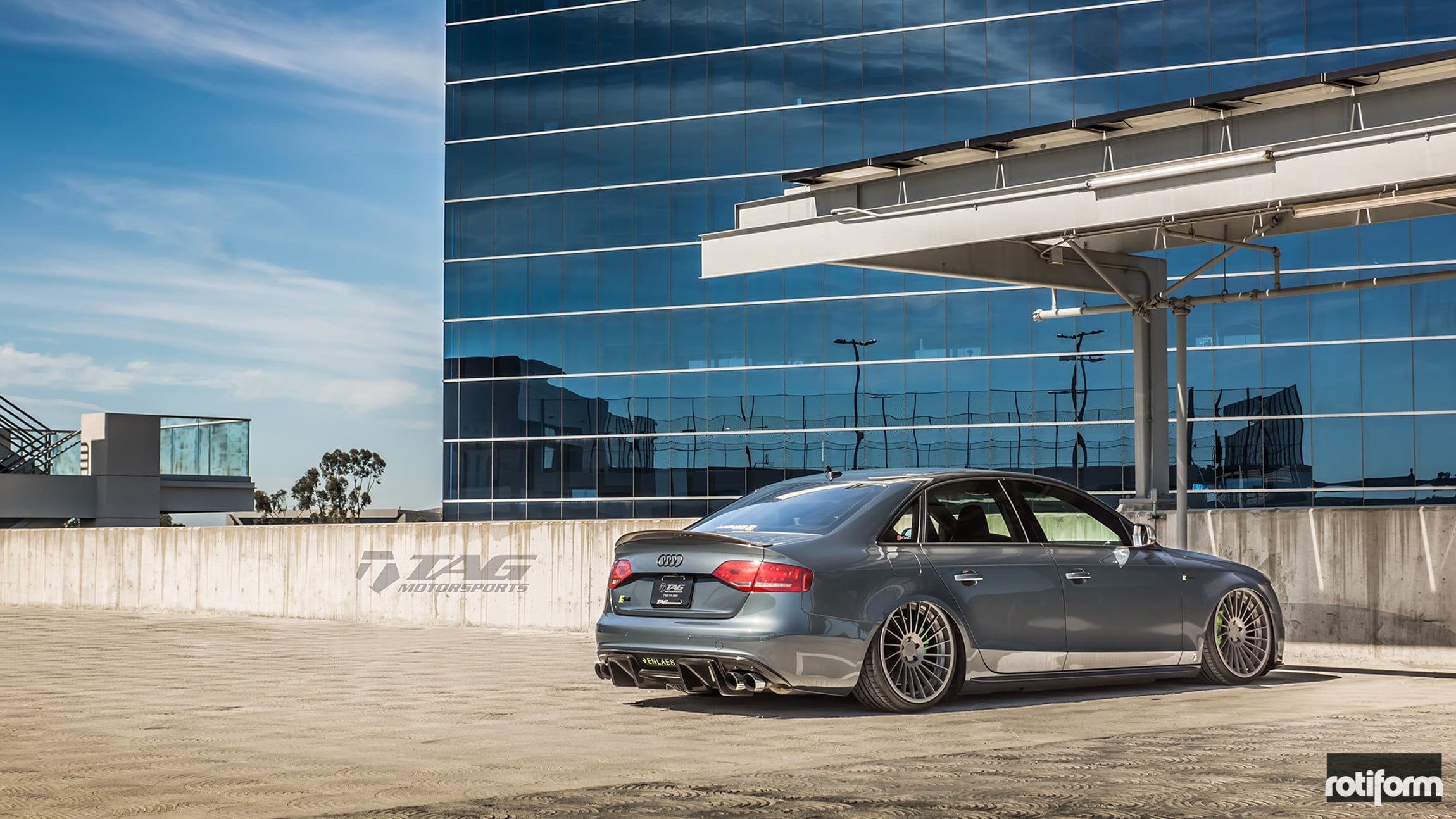 Metallic Audi S4 Custom Rear Spoiler - Photo by Rotiform