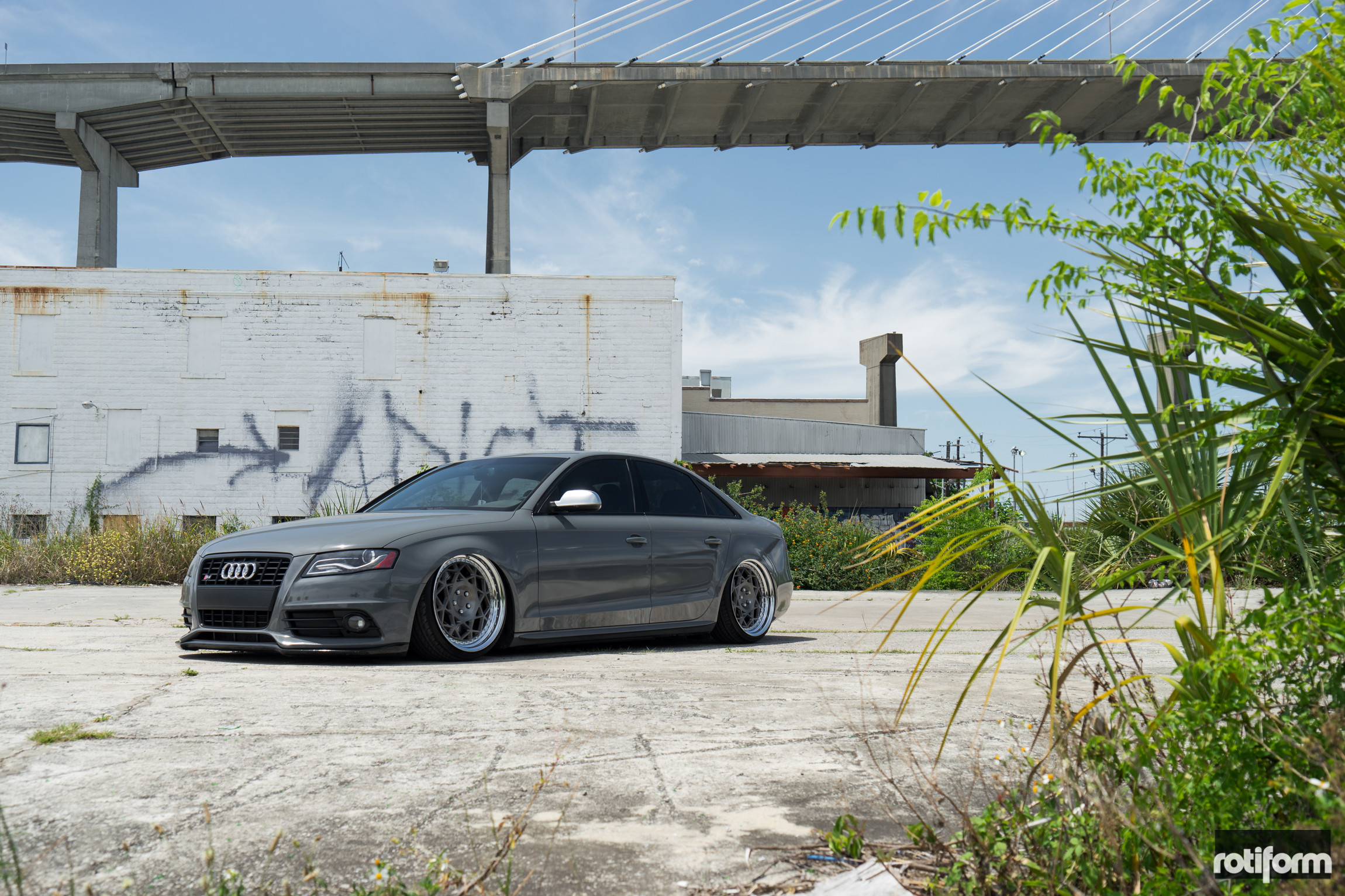 Metallic Audi S4 with Brushed Anthracite Rotiform Wheels - Photo by Rotiform