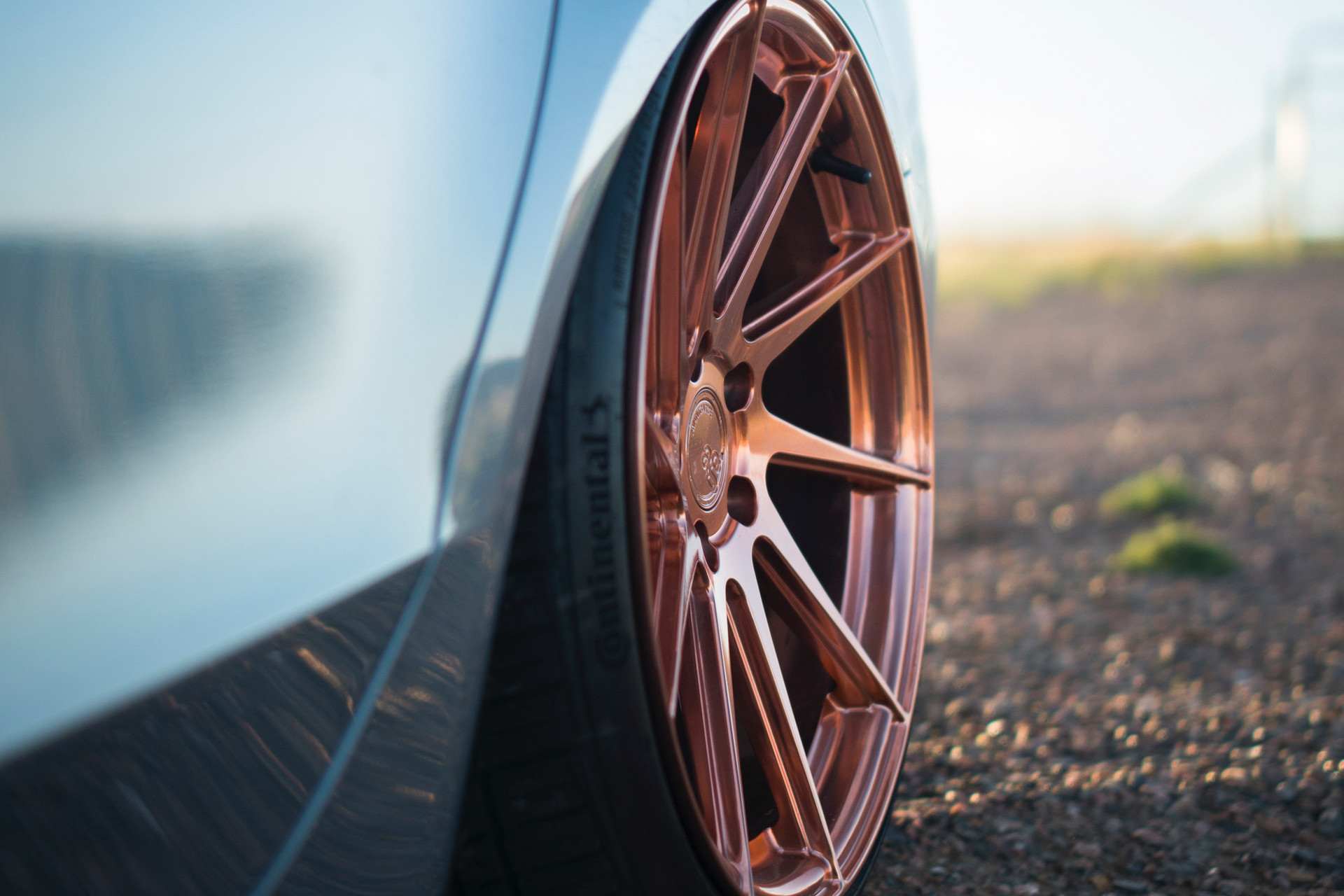 Bronze Avant Garde Wheels on Light Blue Audi S4 - Photo by Avant Garde Wheels