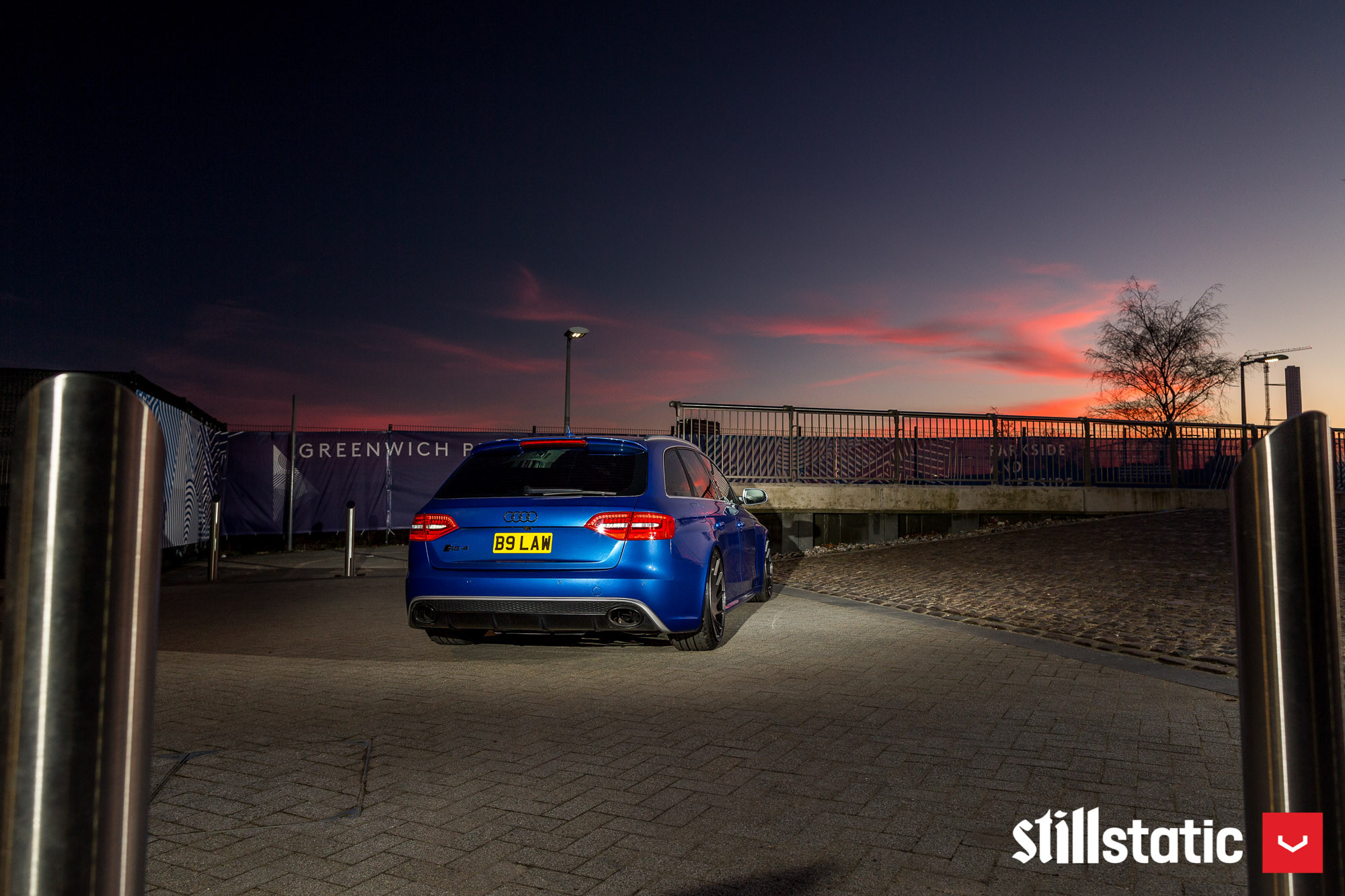 Blue Audi S4 with Custom Rear Diffuser - Photo by Vossen
