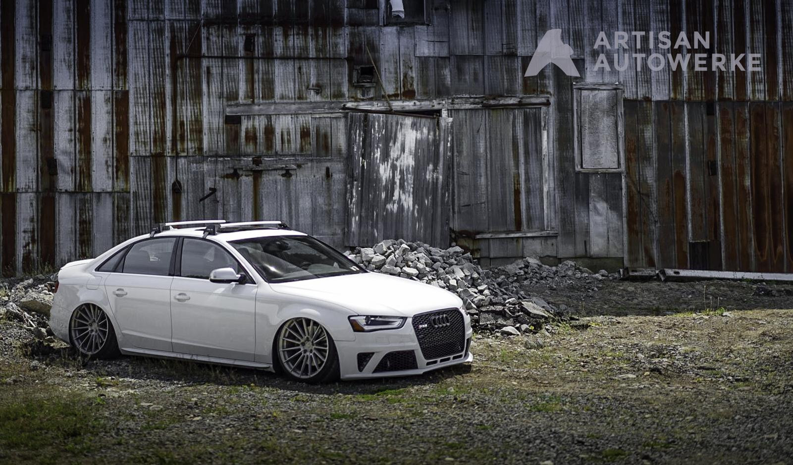 White Audi S4 with Custom Polished Avant Garde Rims - Photo by Avant Garde Wheels