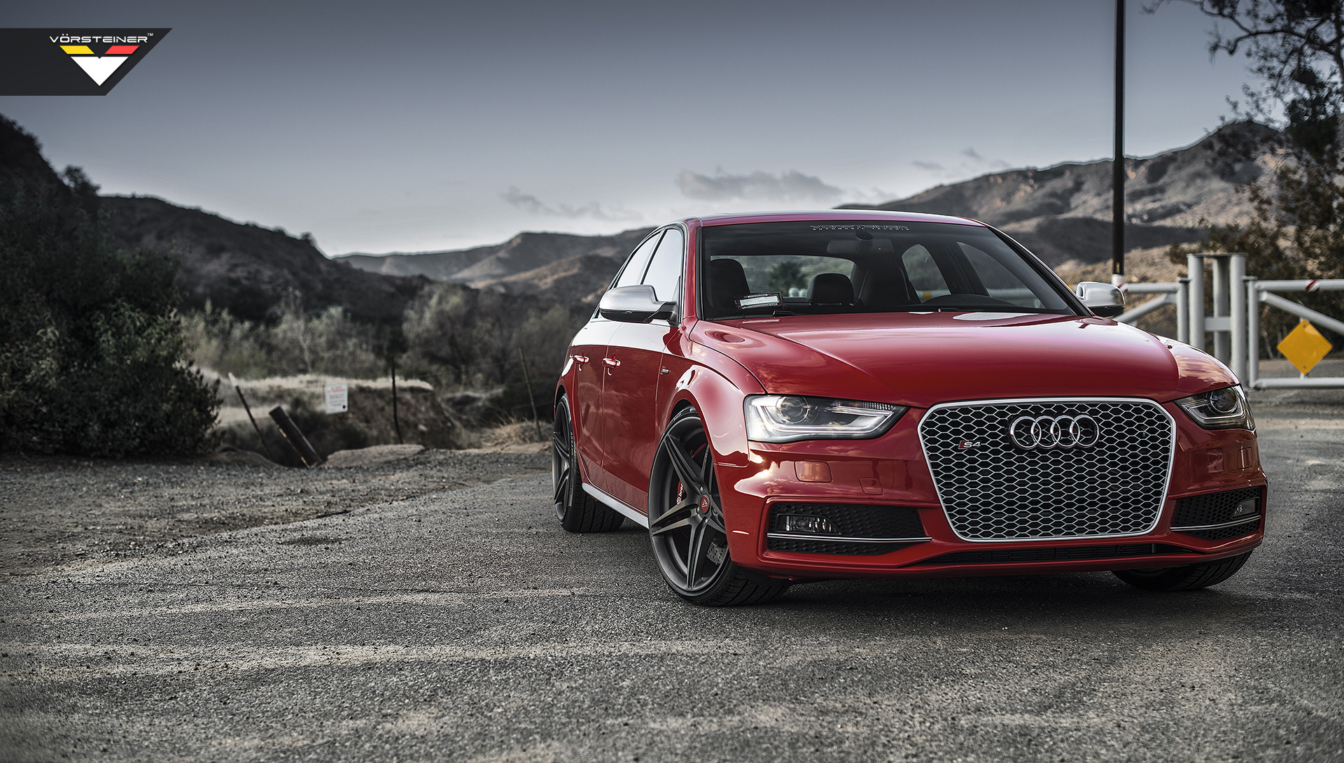 Red Audi S4 with Chrome Mesh Grille - Photo by Vorstiner
