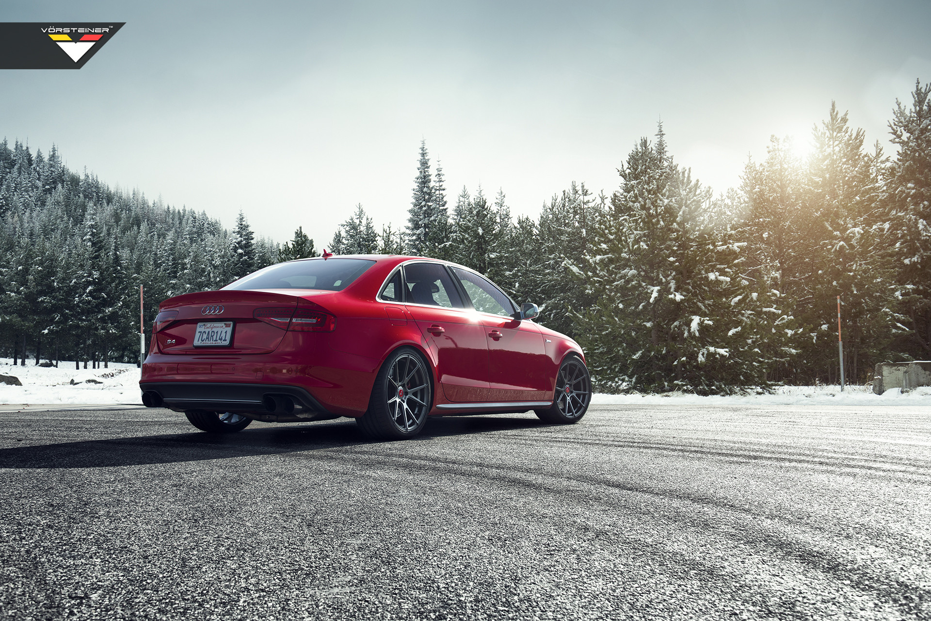 Custom Rear Diffuser on Red Audi S4 - Photo by Vorstiner