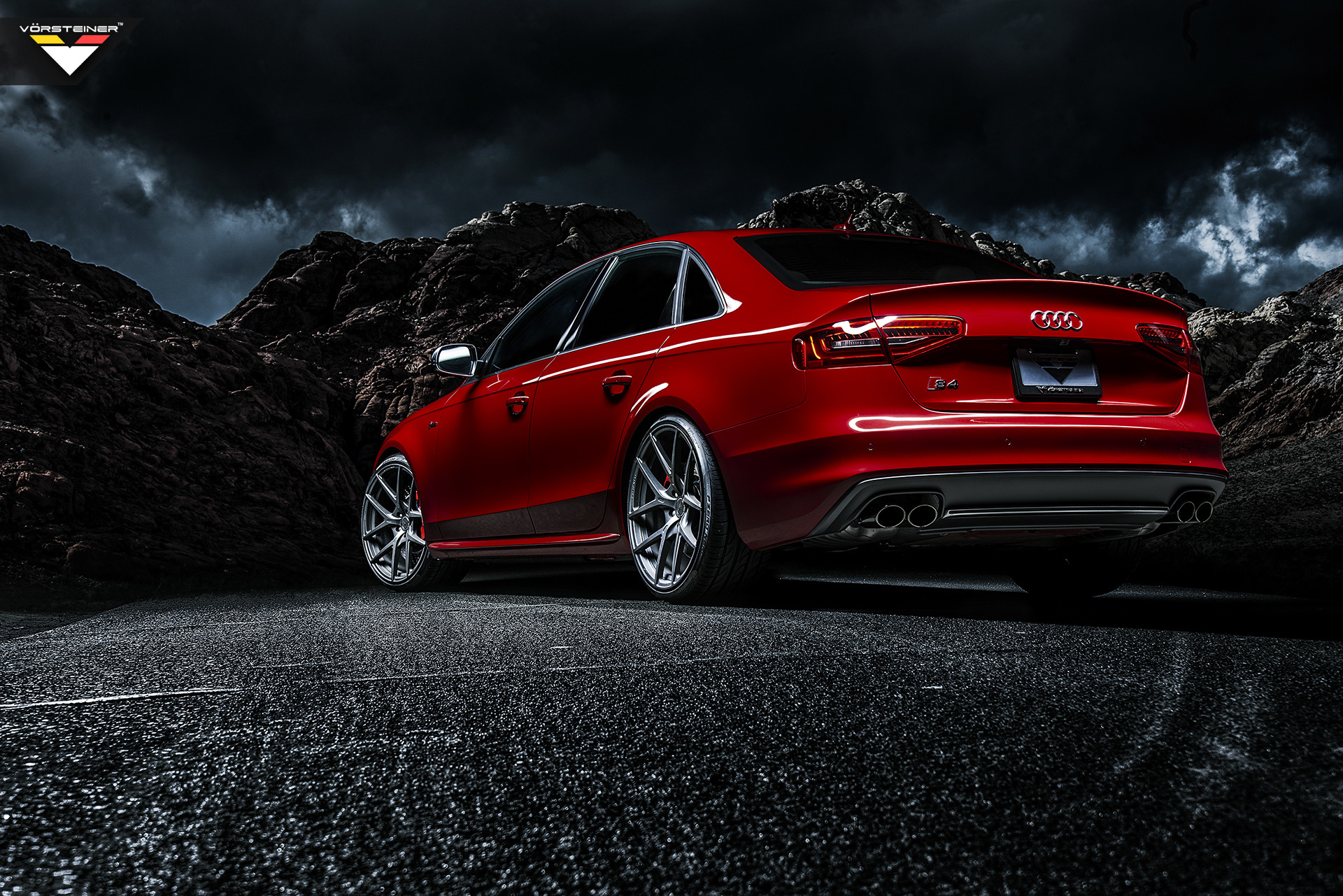 Red Audi S4 with Aftermarket LED Taillights - Photo by Vorstiner