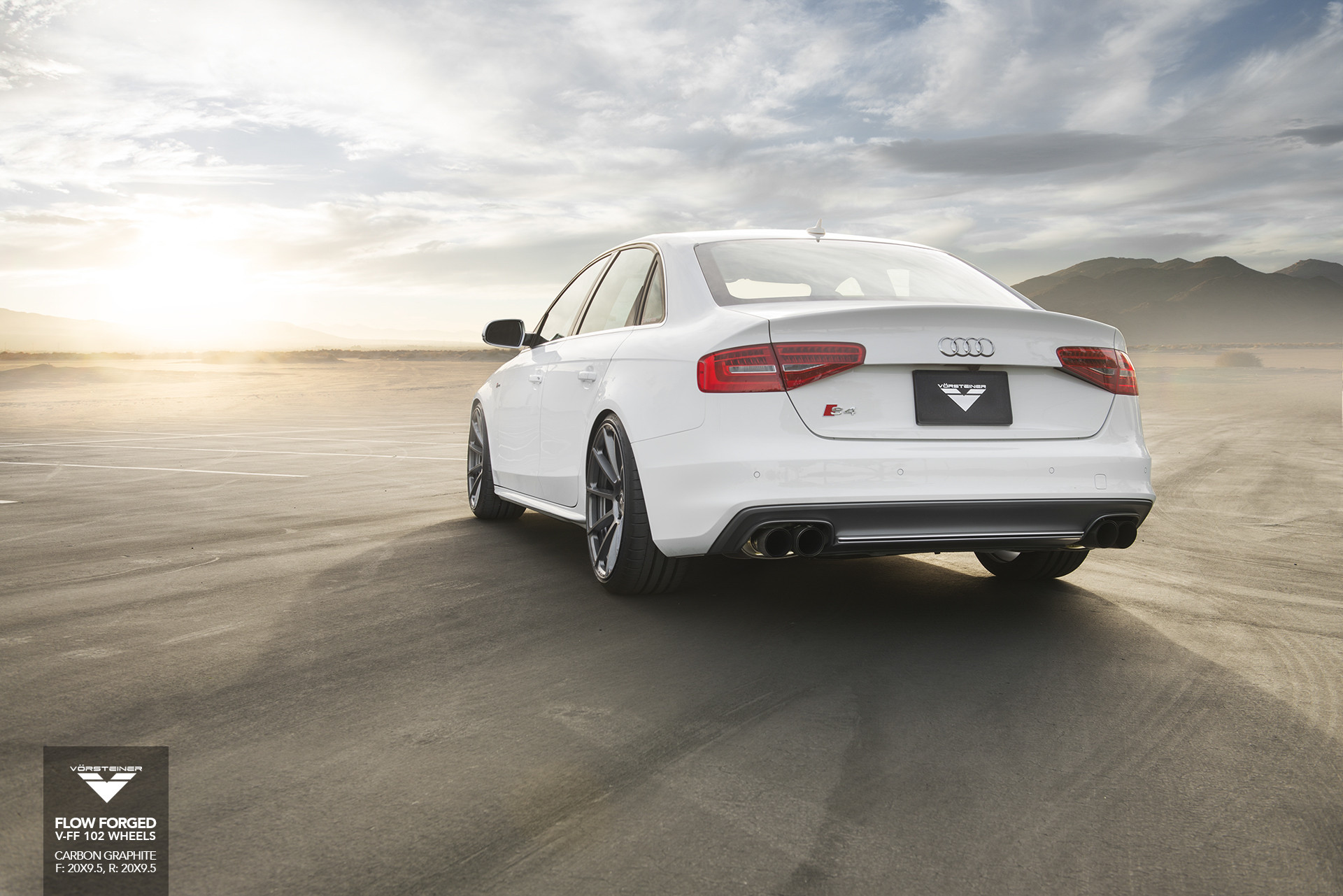 White Audi S4 with Aftermarket LED Taillights - Photo by Vorstiner
