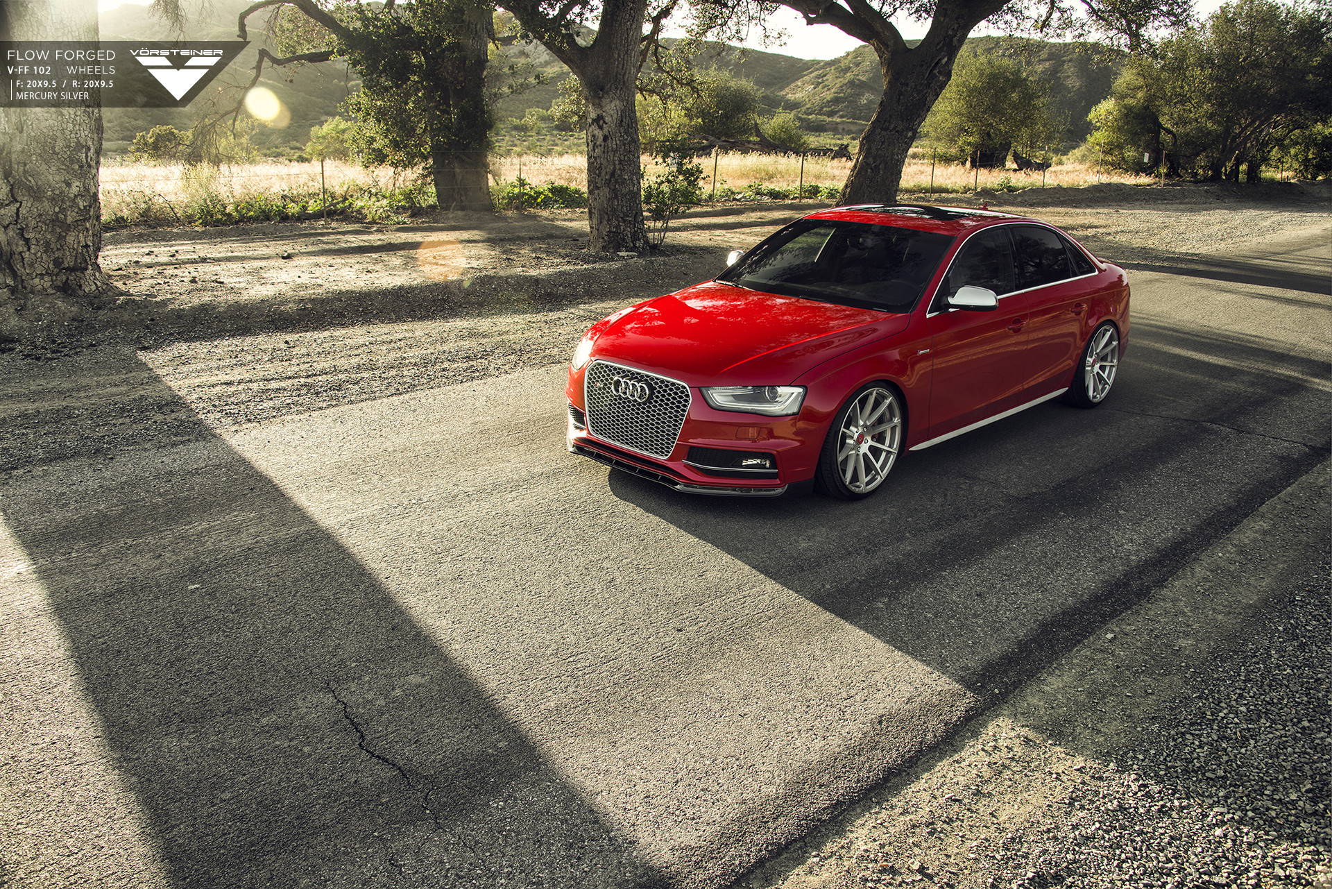Chrome Mesh Grille on Custom Red Audi S4 - Photo by Vorstiner