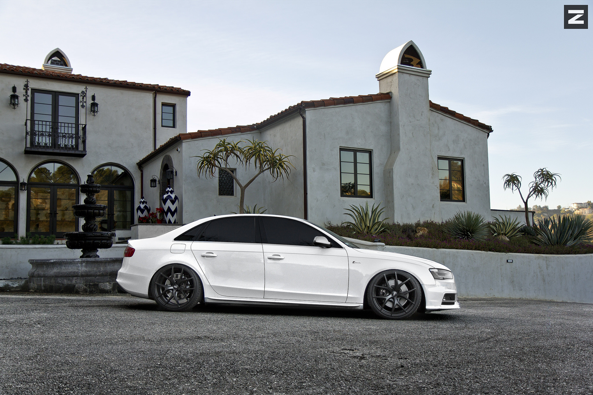 Custom Side Skirts on White Audi S4 - Photo by Zito Wheels