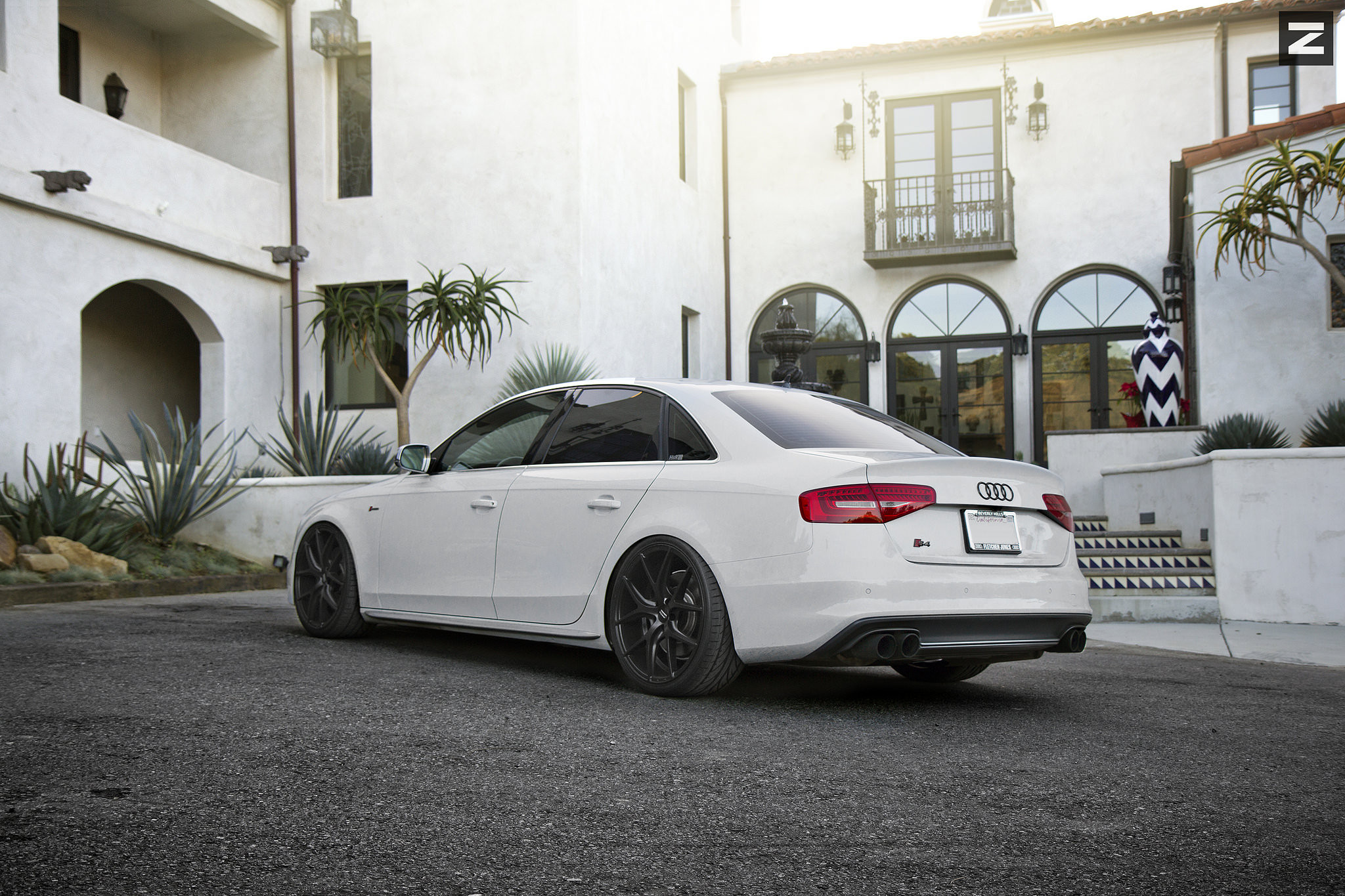 White Audi S4 with Red LED Taillights - Photo by Zito Wheels