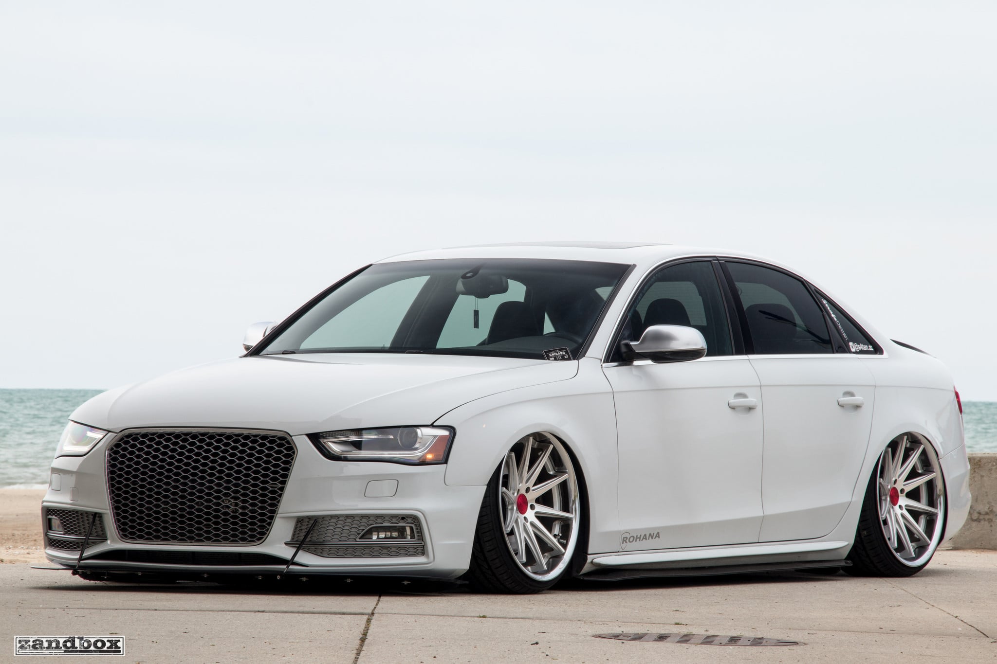 Aftermarket Headlights on White Audi S4 - Photo by zandbox