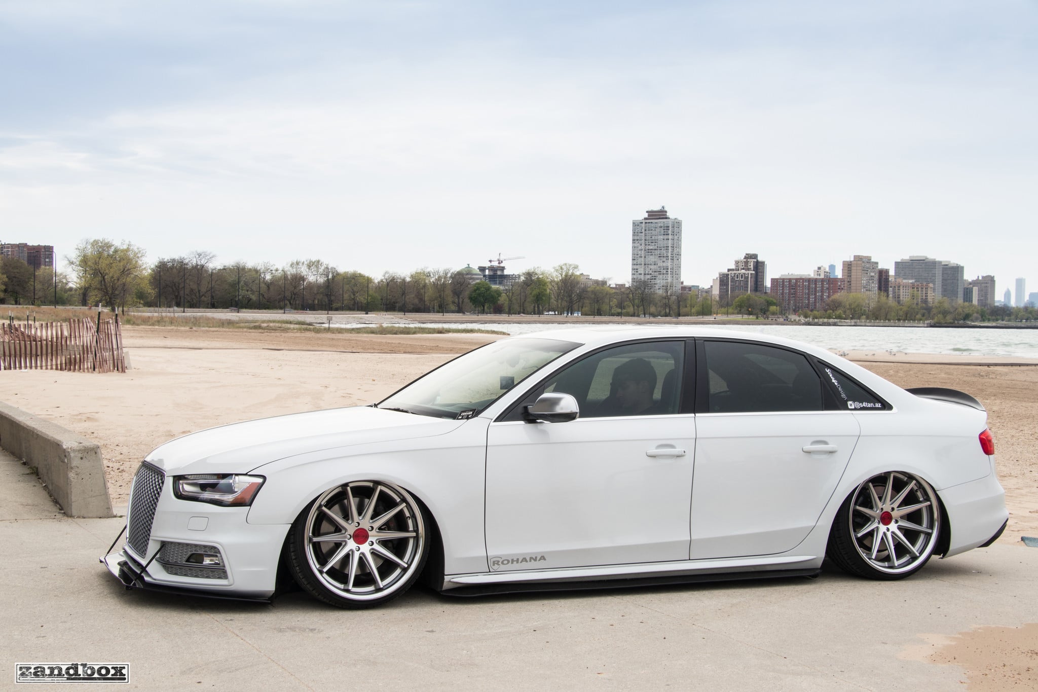 Custom White Audi S4 Side Skirts - Photo by zandbox