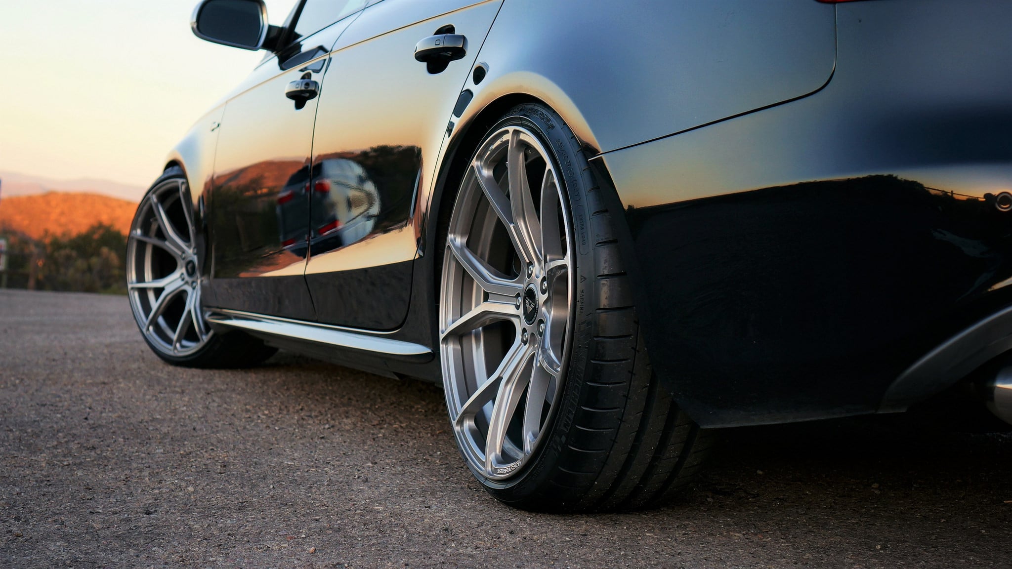 Black Audi S4 with Polished Vorsteiner Wheels - Photo by Vorsteiner