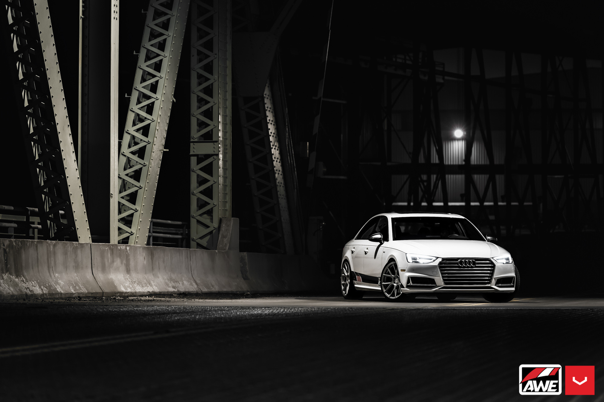 White Audi S4 with Custom Side Mirrors - Photo by Vossen
