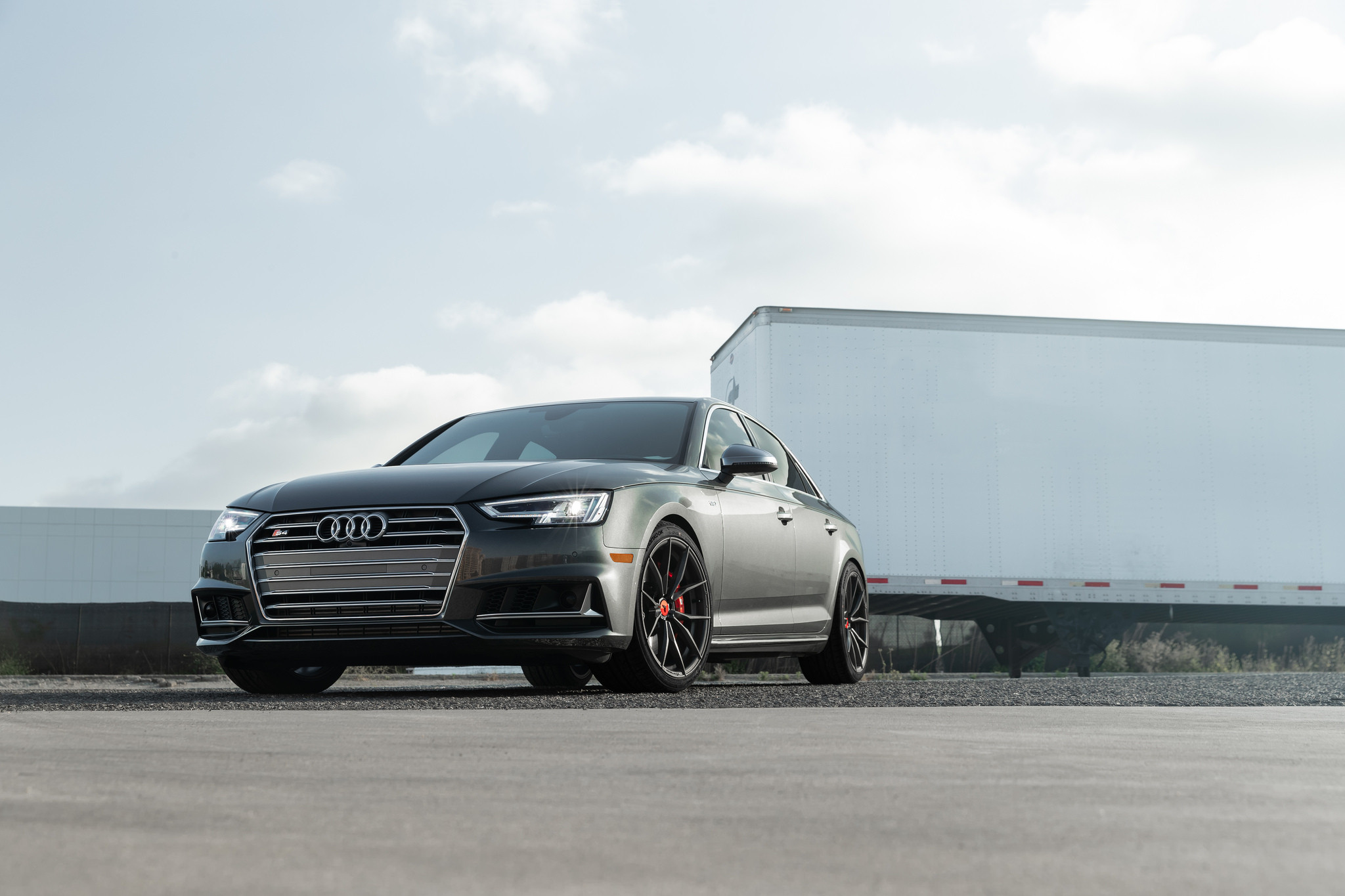 Gray Audi S4 with Aftermarket Headlights - Photo by Vorsteiner