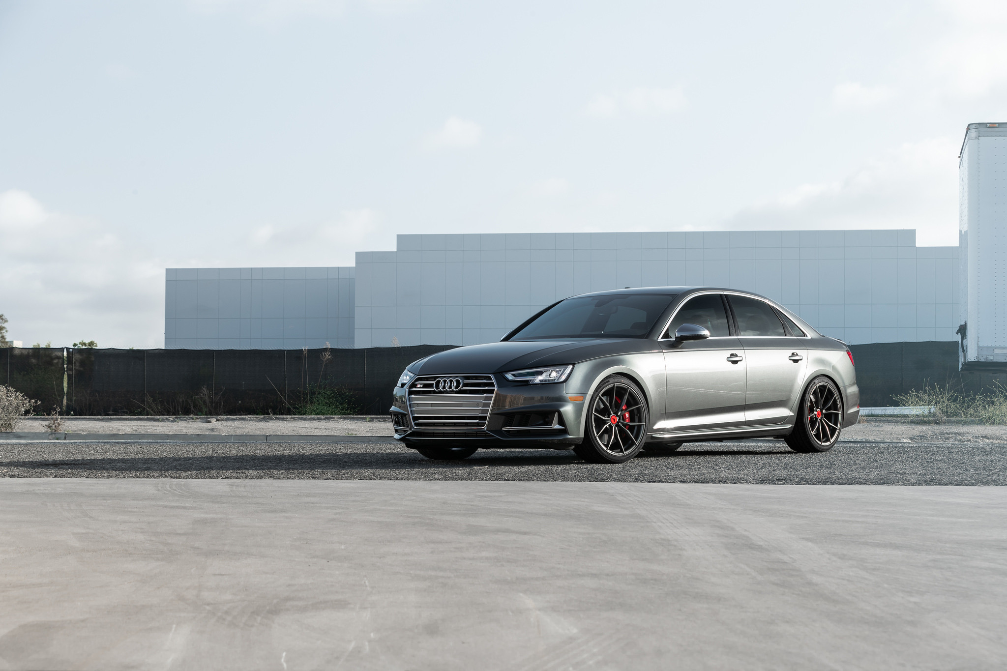 Custom Gray Audi S4 on Michelin Tires - Photo by Vorsteiner