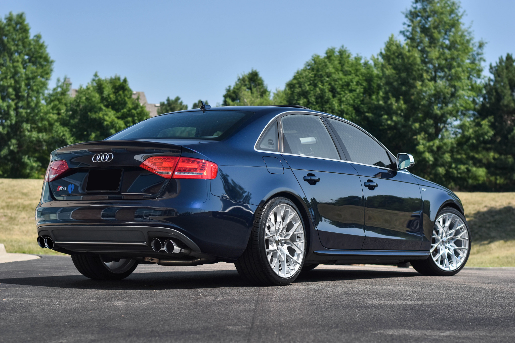 Blue Audi S4 with Custom Red LED Taillights - Photo by TSW Wheels