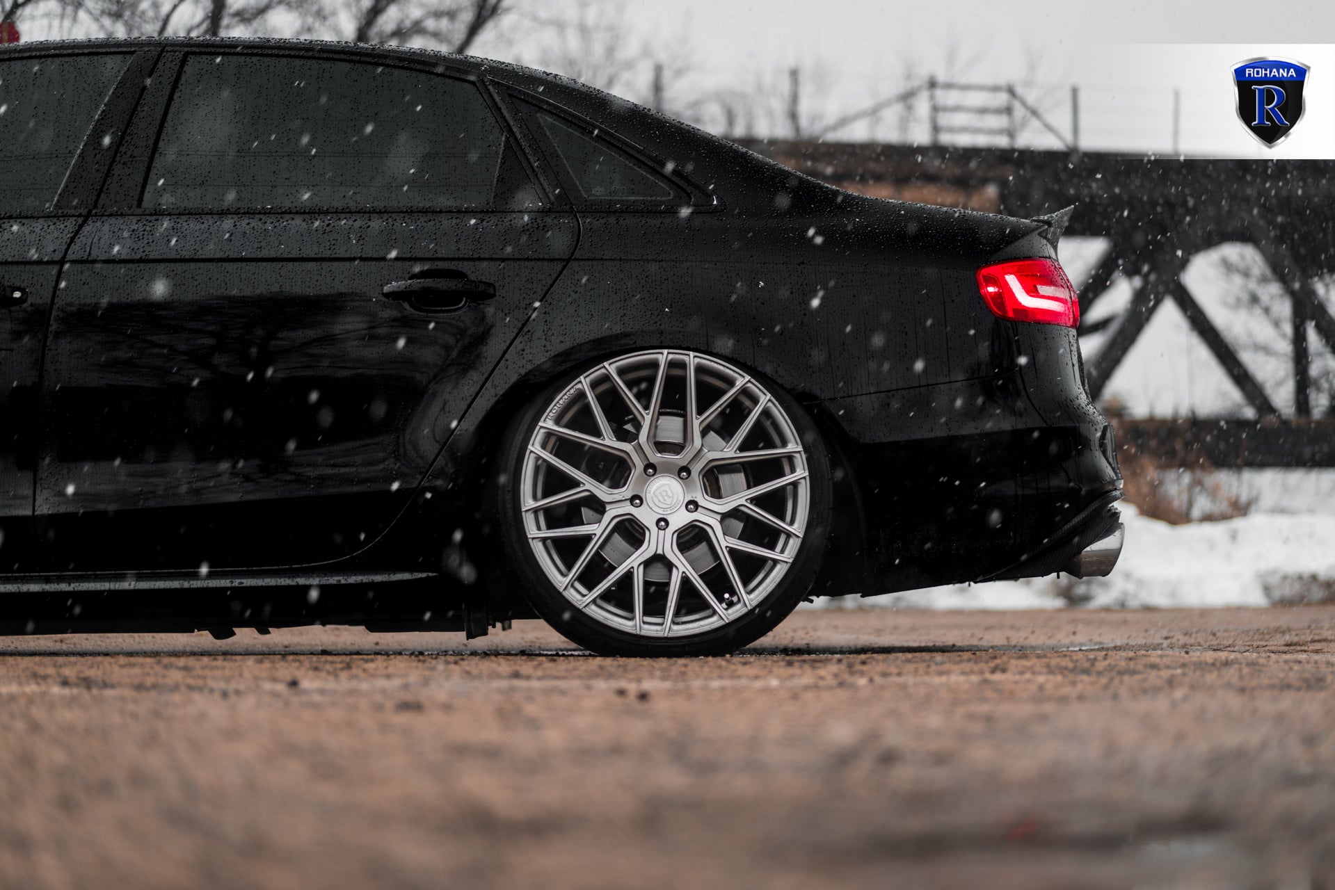 Black Audi S4 with Custom Chrome Rohana Wheels - Photo by Rohana Wheels
