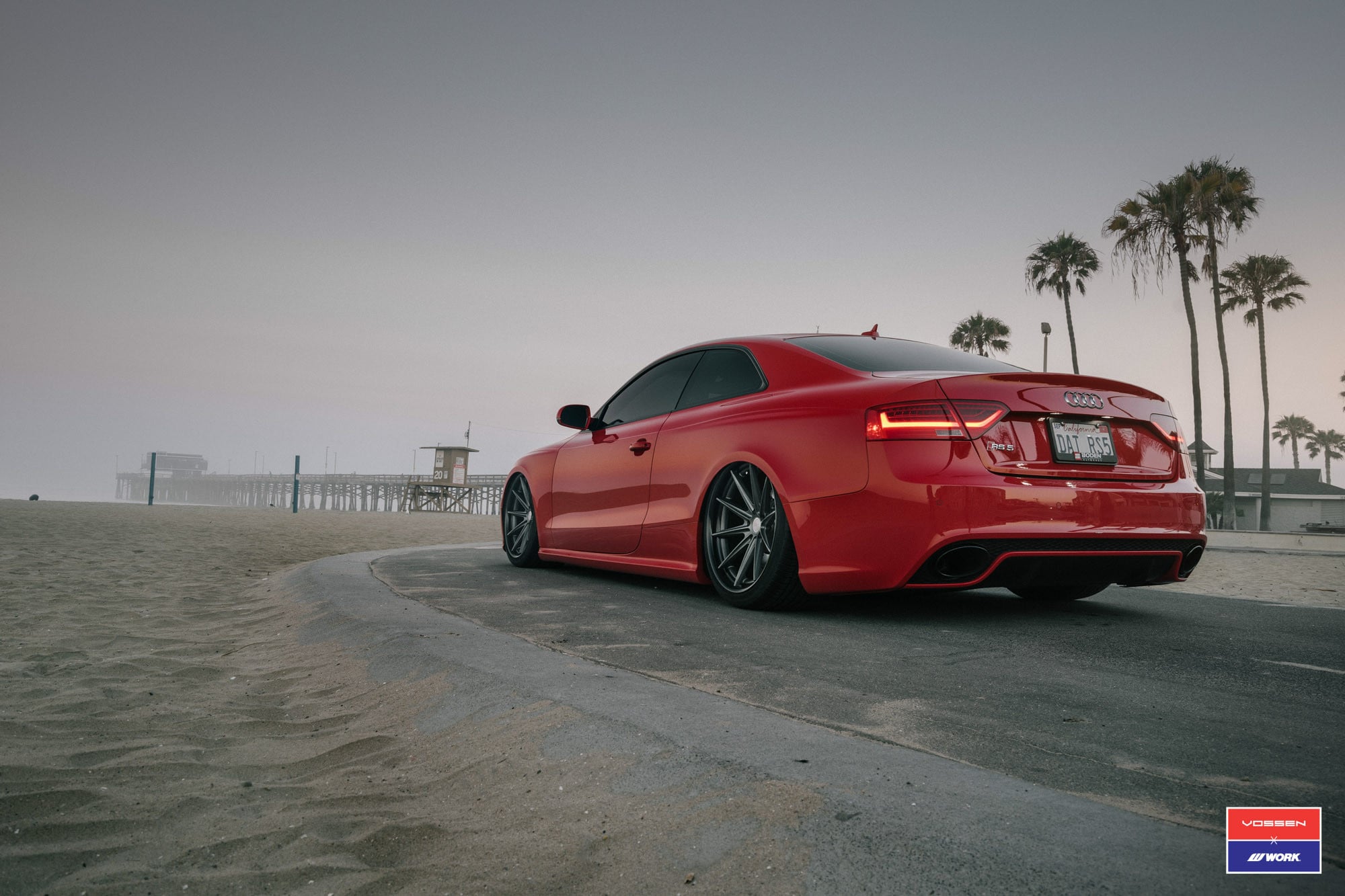 Aftermarket LED Taillights on Red Audi S5 - Photo by Vossen