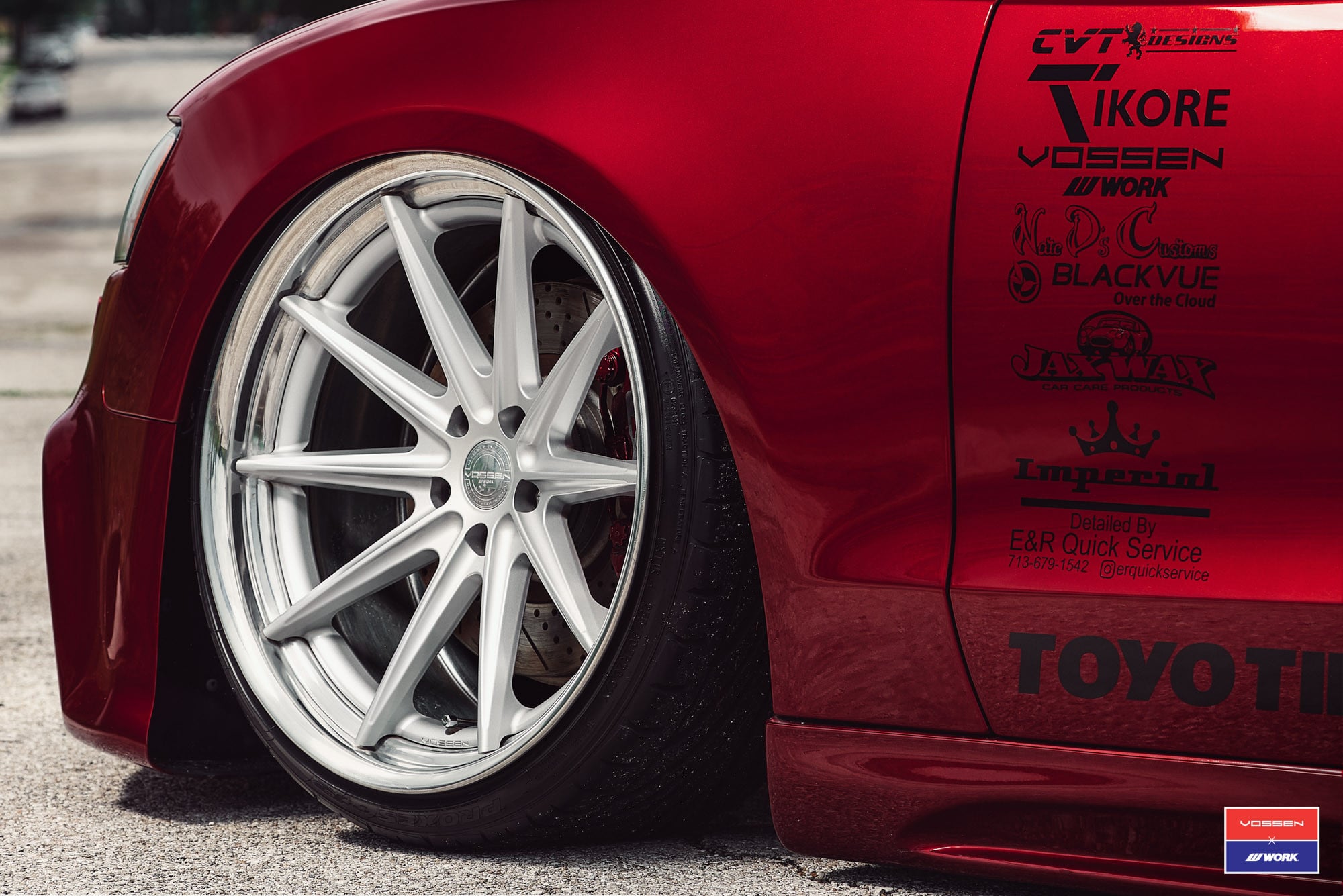 Red Audi S5 with Chrome Vossen Rims - Photo by Vossen