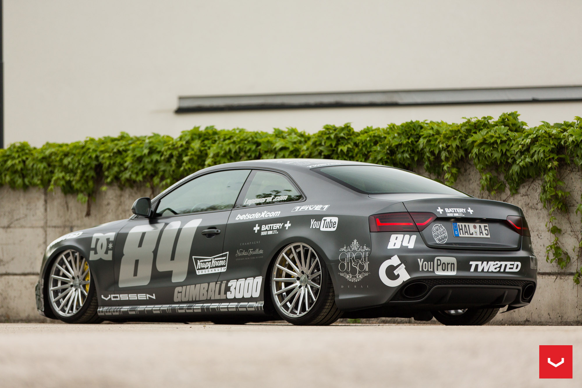 Debadged Gray Matte Audi S5 on Vossen Wheels - Photo by Vossen