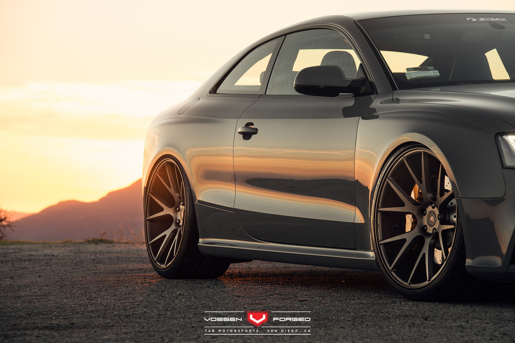 Audi S5 with Custom Forged Vossen Rims and Gold Brakes - Photo by Vossen