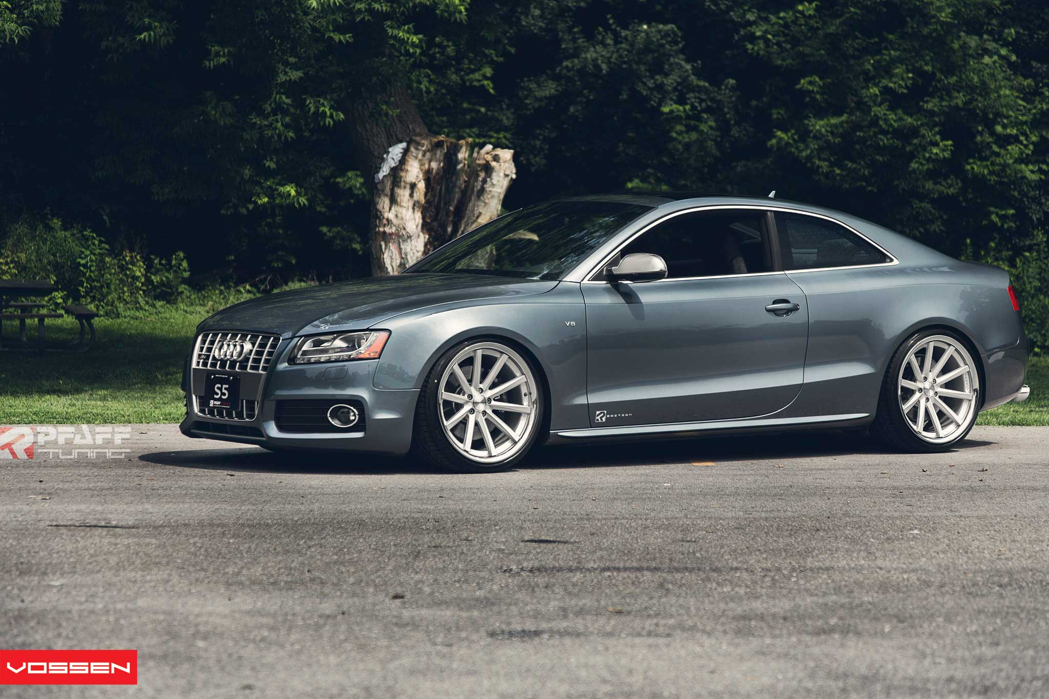 Audi S5 with Custom Front Bumper Cover - Photo by Vossen