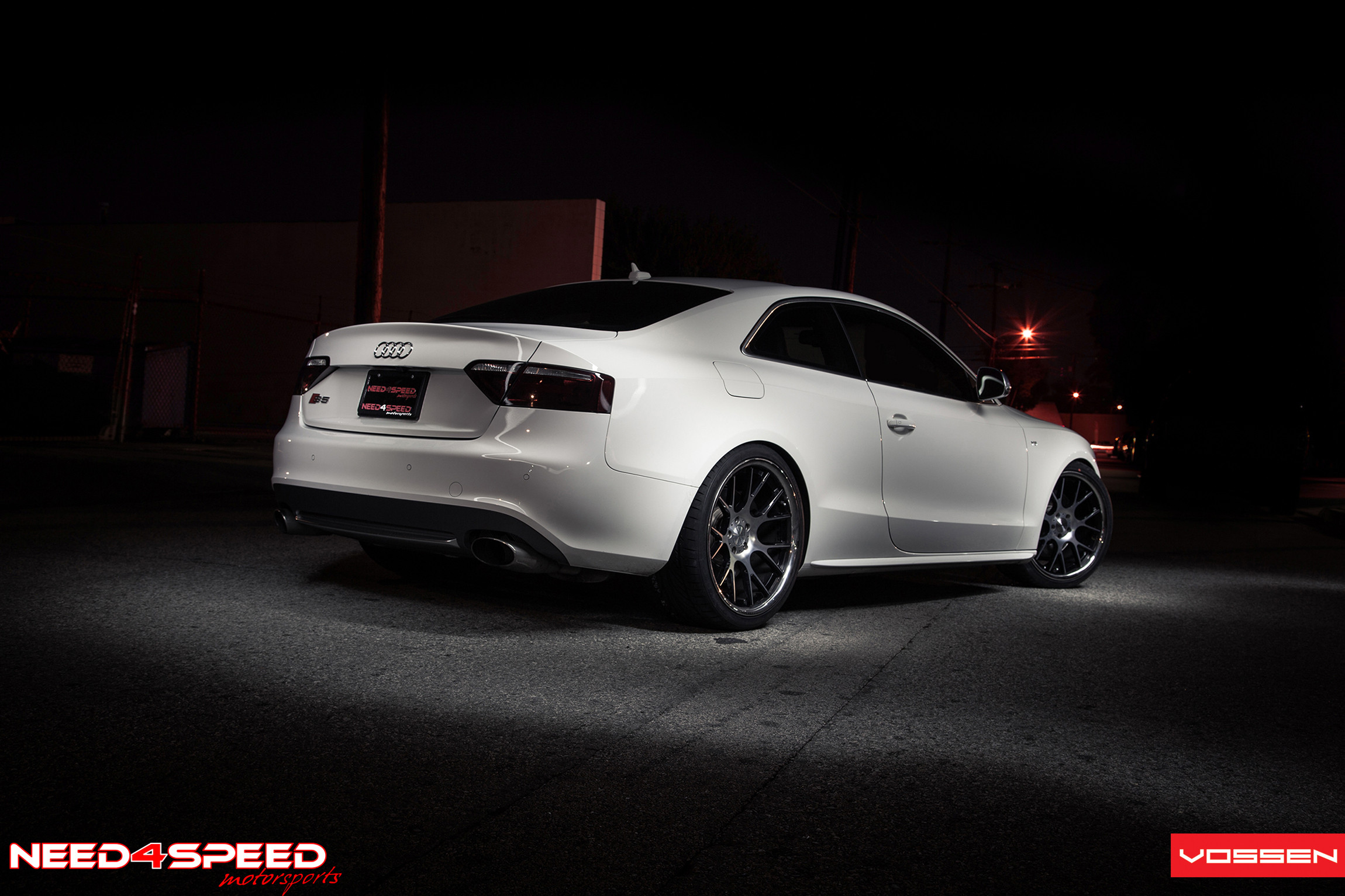 Aftermarket Rear Bumper Cover on White Audi S5 - Photo by Vossen